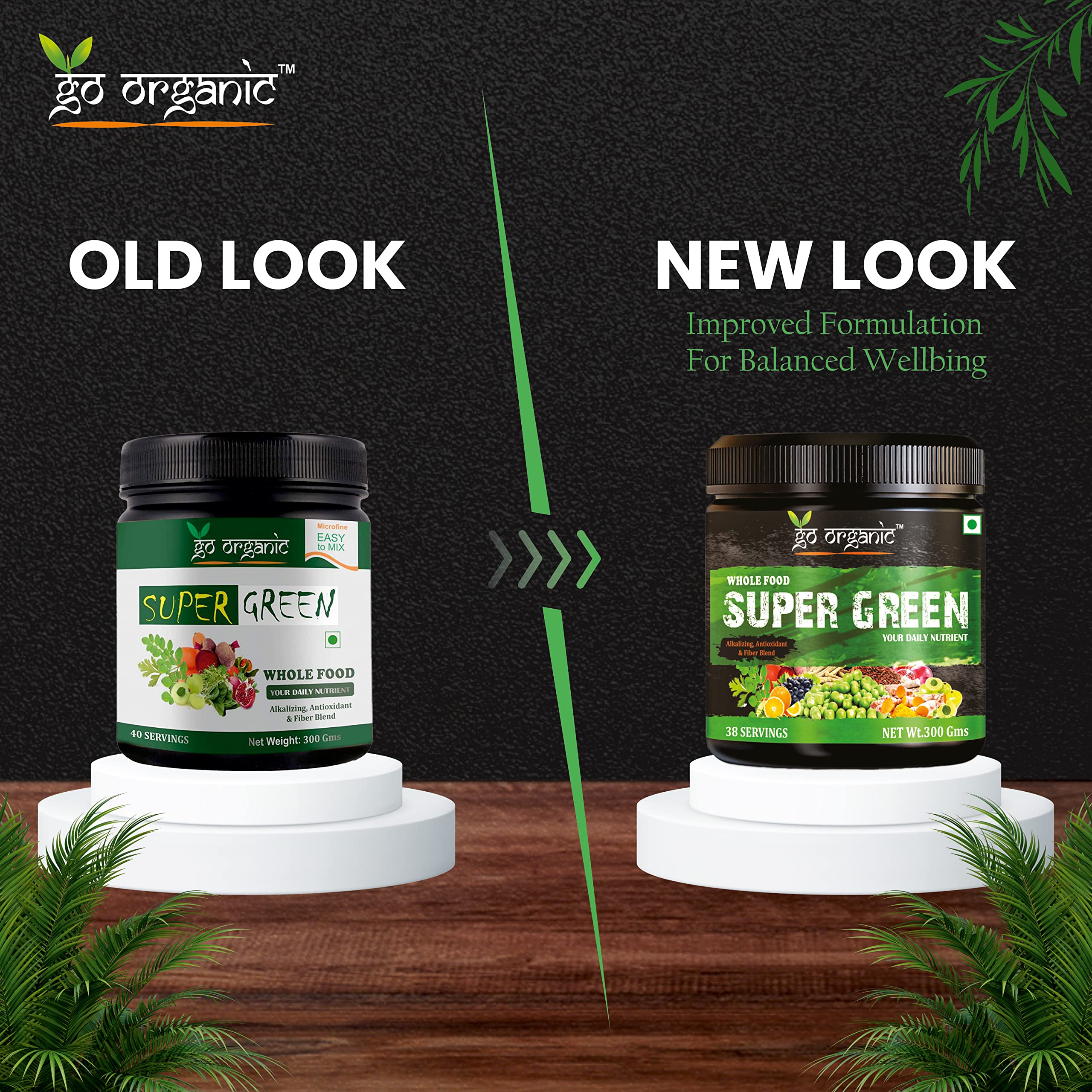 Go Organic Super Greens Powder (300g) | Organic Superfoods with Spirulina & Chlorella | Gluten-Free, Plant-Based Nutrition Drink for Immunity & Energy (Pack of 1) — Amazon image 2