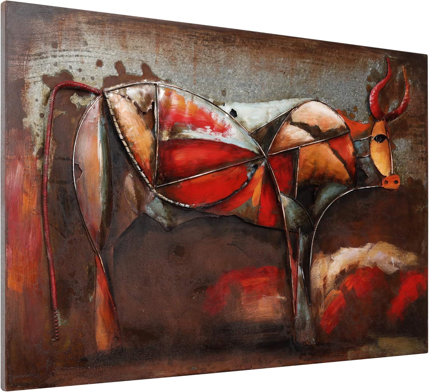 Empire Art Direct Cattle Mixed Media Iron Hand Painted 3D Wall Art, 32" x 48" x 2.8", Ready to Hang