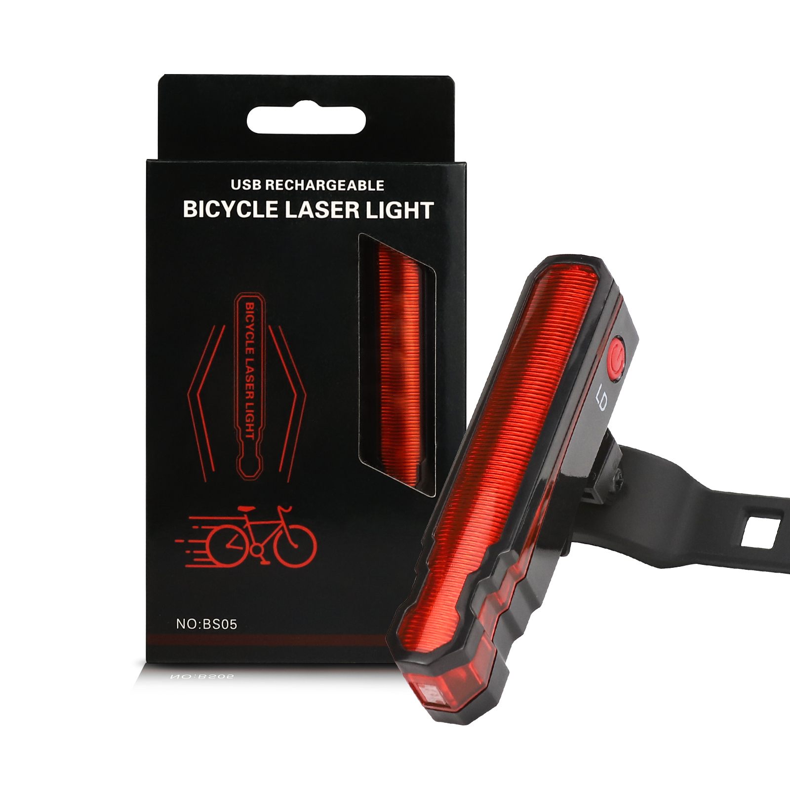 Bike Tail Light USB Rechargeable, High Red 6 Modes, Ground Warning