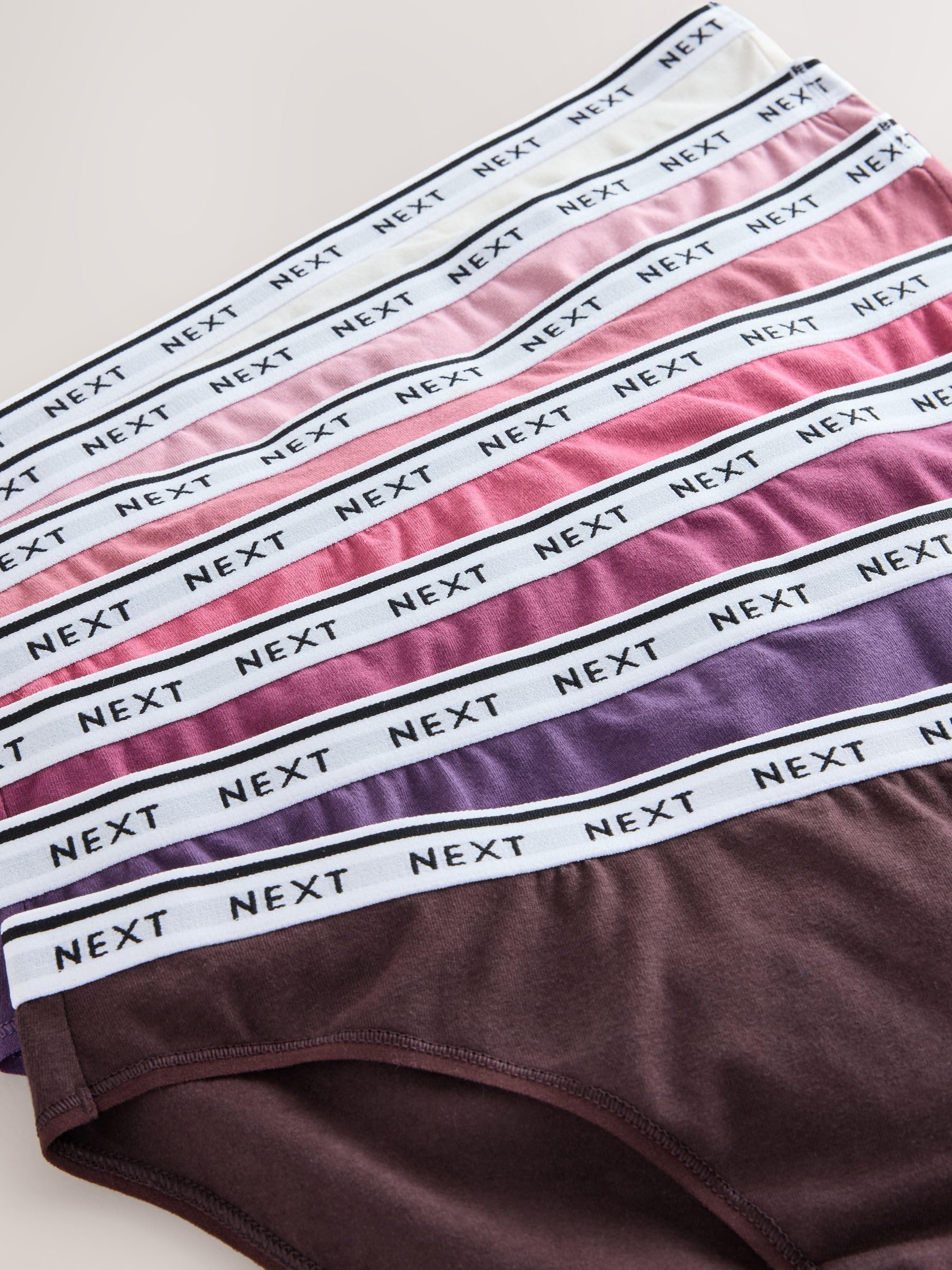 NEXT Mujeres Pack de 7 Braguitas brasileñas de algodón con Logotipo