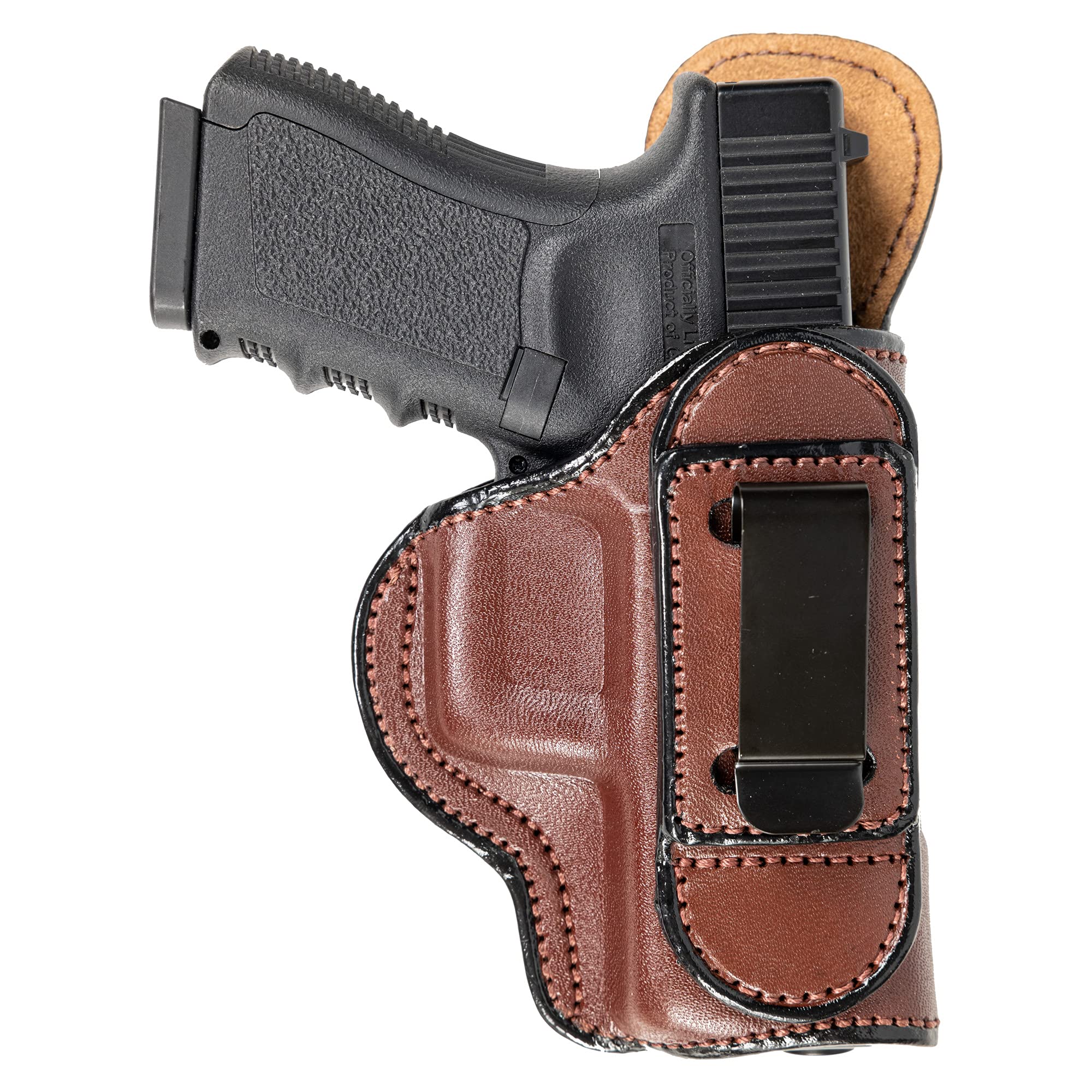 Maxx Carry Tuckable IWB Leather Holster for S&W M&P Shield. Inside The Pants Holster for Tuck in Conceal Carry.