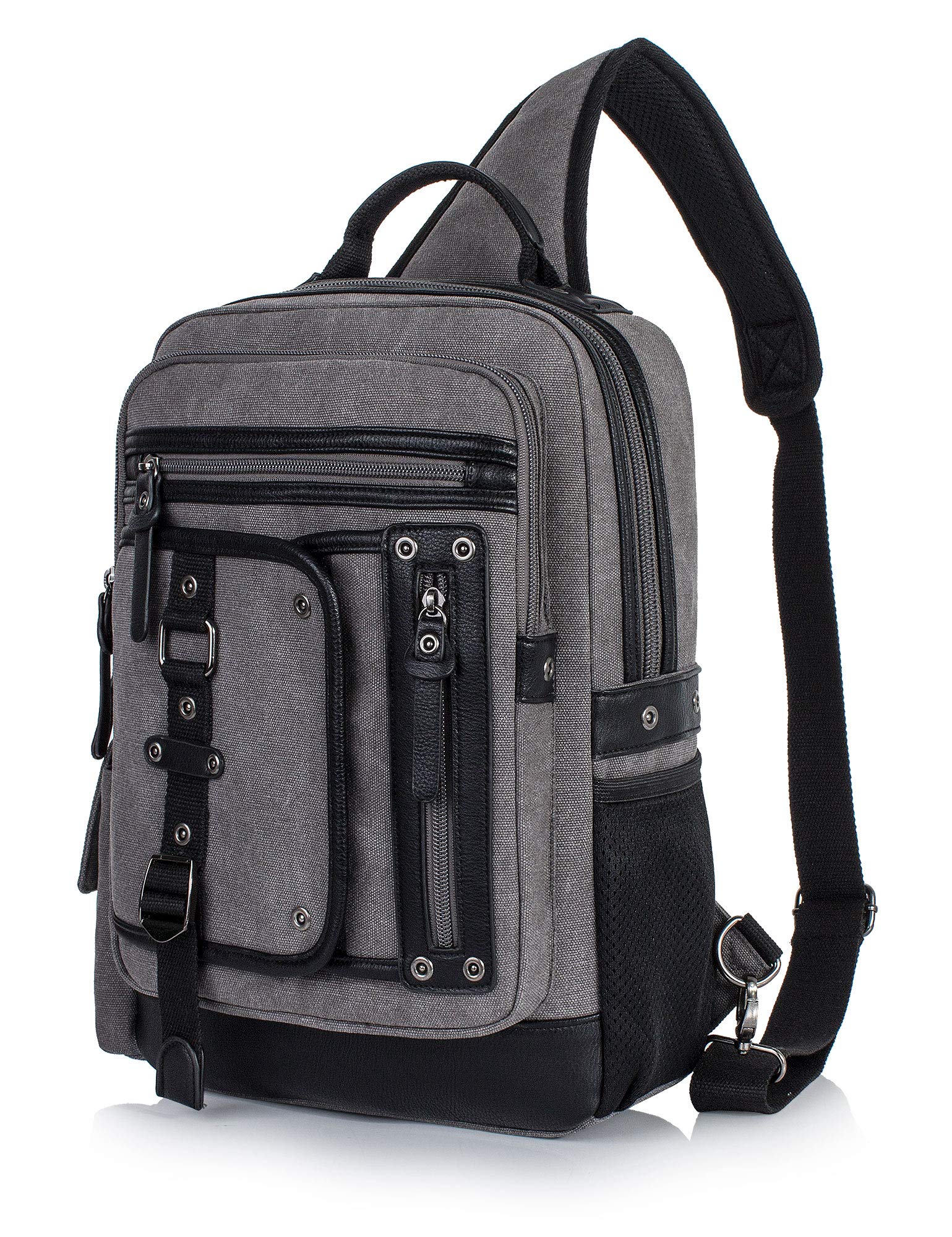 H HIKKER-LINK Canvas Messenger Bag Retro Sling Backpack Crossbody Satchel