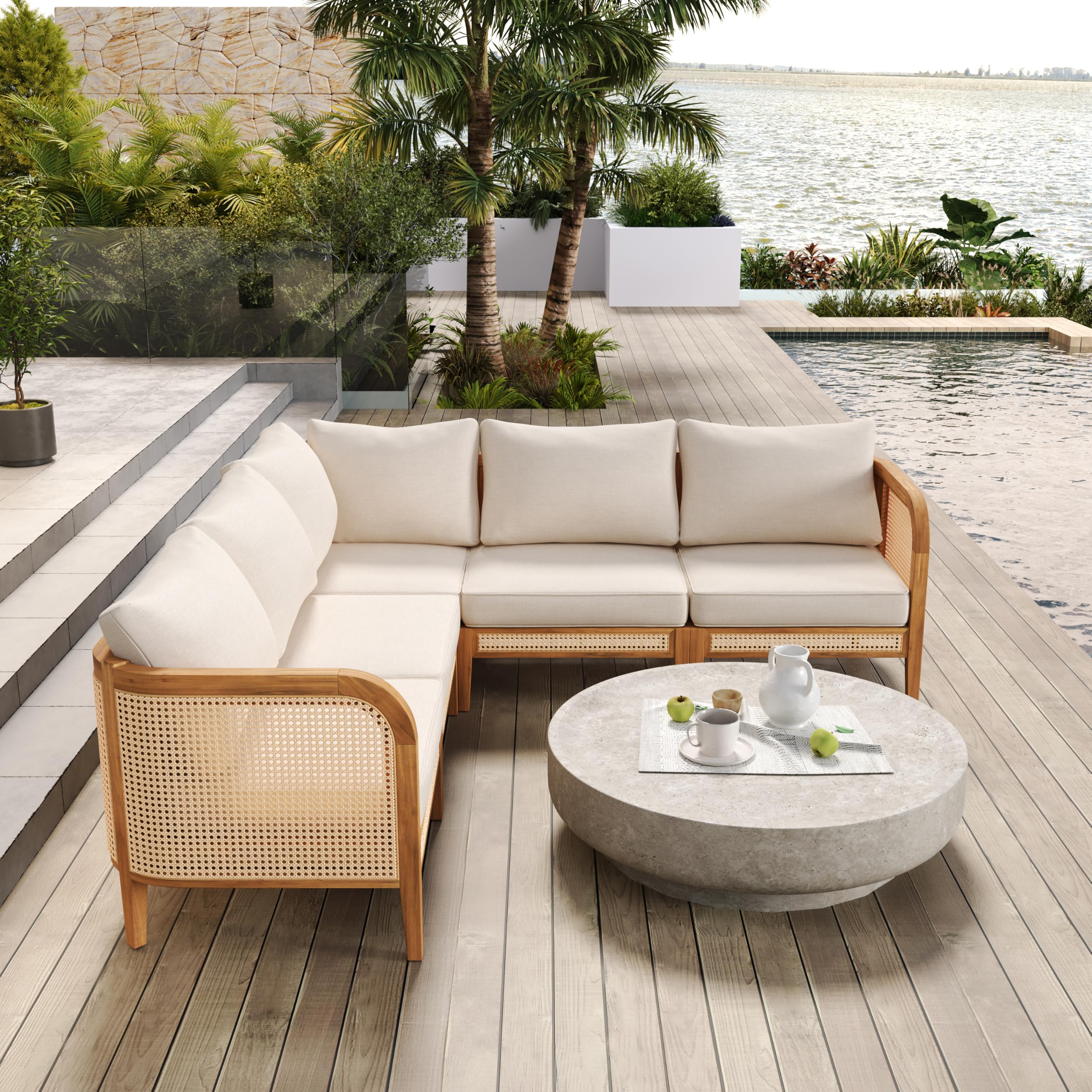 Amazon.com: Merax 5 Piece Patio Outdoor Furniture Set, All-Weather