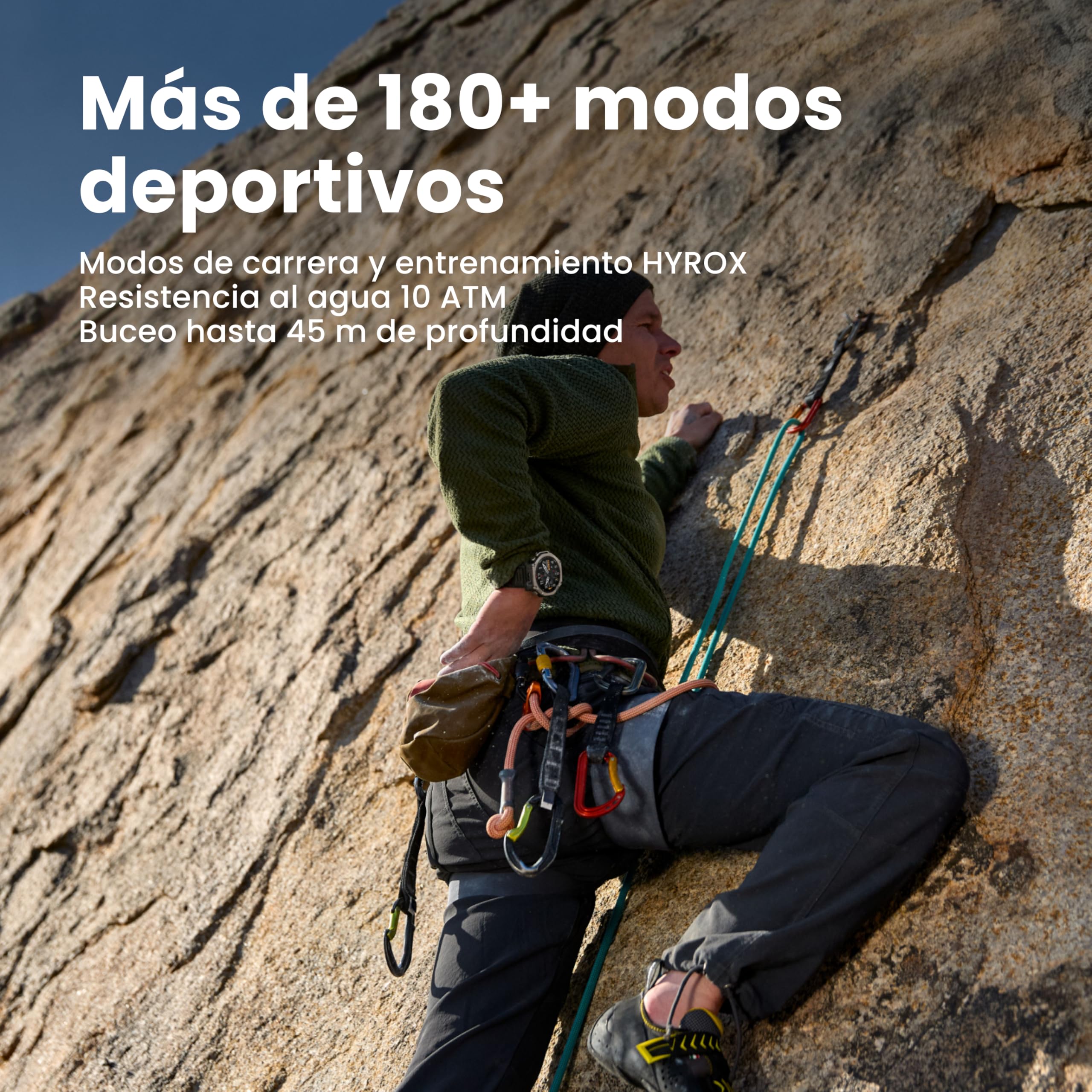 Amazfit T-Rex Ultra 2 Reloj Inteligente Outdoor, GPS Doble Banda, Caja Titanio 51 mm, Pantalla AMOLED 1,5" Cristal de Zafiro, Linterna, 30 Días Autonomía, Mapas Offline, Resistente al Agua 10 ATM