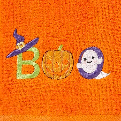 Miniatura 2 de SKL Home de Saturday Knight Ltd. - Juego de toallas de mano Boo, color naranja, paquete de 2