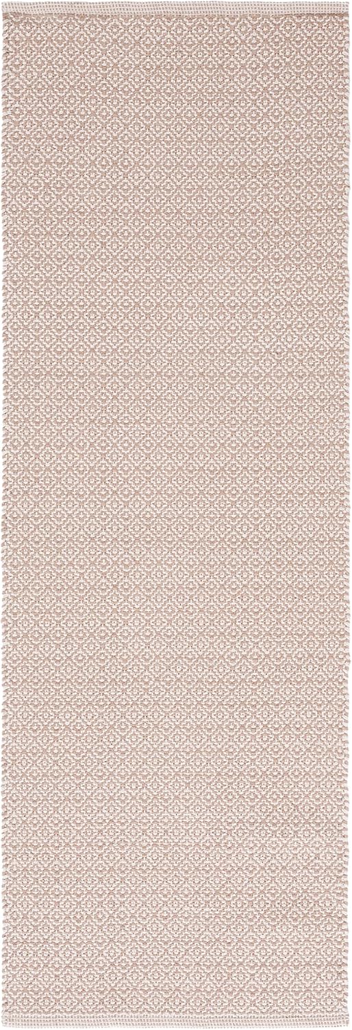 SAFAVIEH Montauk Collection Runner Rug - 2'3" x 7', Ivory & Beige, Handmade Cotton, Ideal for High Traffic Areas in Living Room, Bedroom (MTK717G)