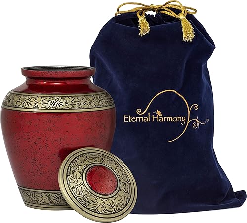 Miniatura 24 de Eternal Harmony Urna grande para cenizas, urna de cremación masculina y femenina para cenizas humanas con acabados elegantes, sello seguro y bolsa