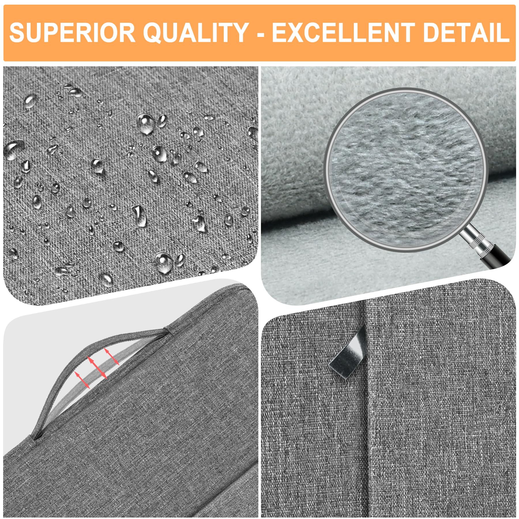 Enloffi Custodia Borsa 14 Pollici Custodia per Laptop Impermeabile Antiurto Caso Protettiva Compatibile con MacBook Pro HP Dell Lenovo Asus Borsa da Trasporto con Tasca Accessoria, Grigio Scuro