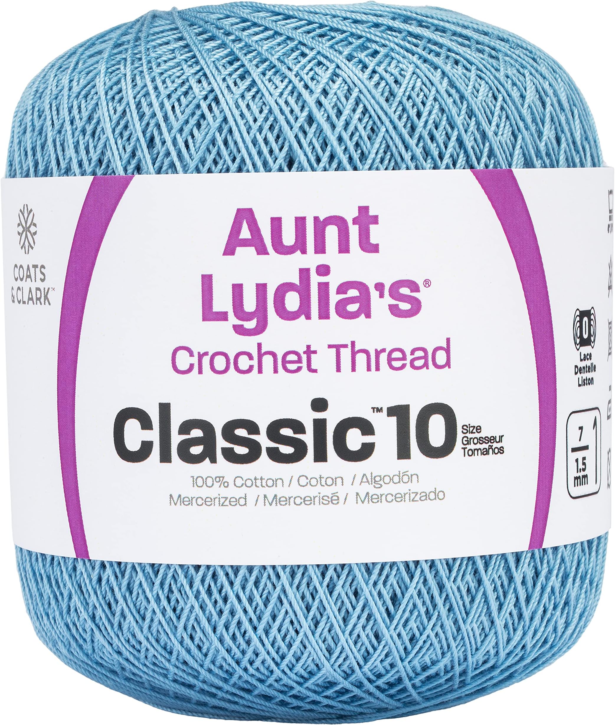 Coats Crochet 154-480 Aunt Lydia's Crochet, Cotton Classic Size 10, Delft