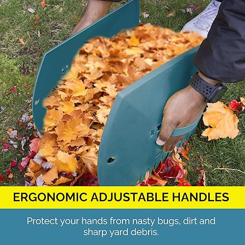 Miniatura 4 de GardenHOME Rastrillos de mano, agarradores de hojas grandes para trabajo en el patio y uso en el jardín, limpia y recoge rastrillo de jardín, pala
