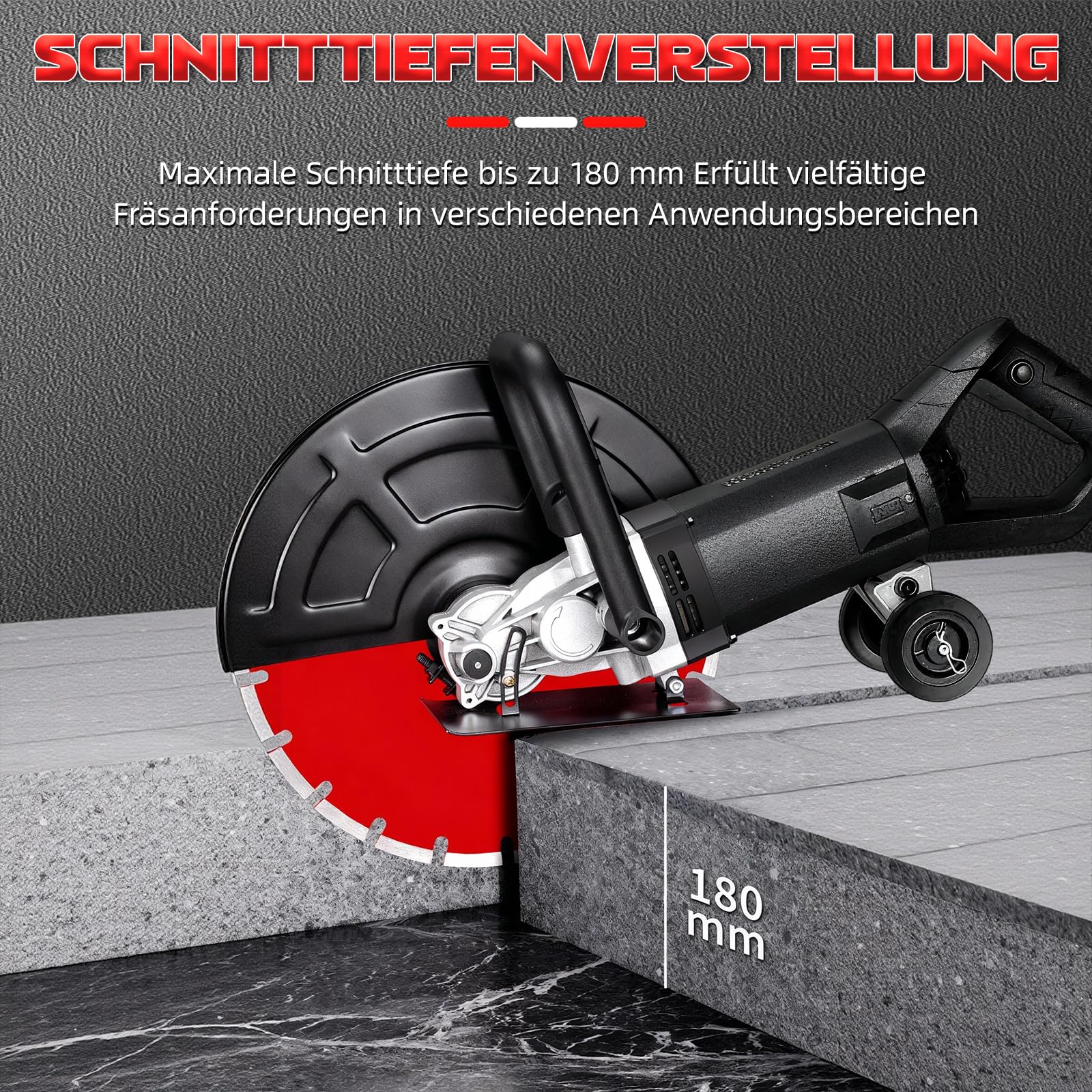 BetonsäGe Elektrische SteinsäGe,3600 W Motorisierte BetonsäGe, Gipsschneider Mit 420 Mm KreissäGeblatt, Steinschnitttiefe 165 Mm, Zum Trennen Von Stein, Granit Und Beton