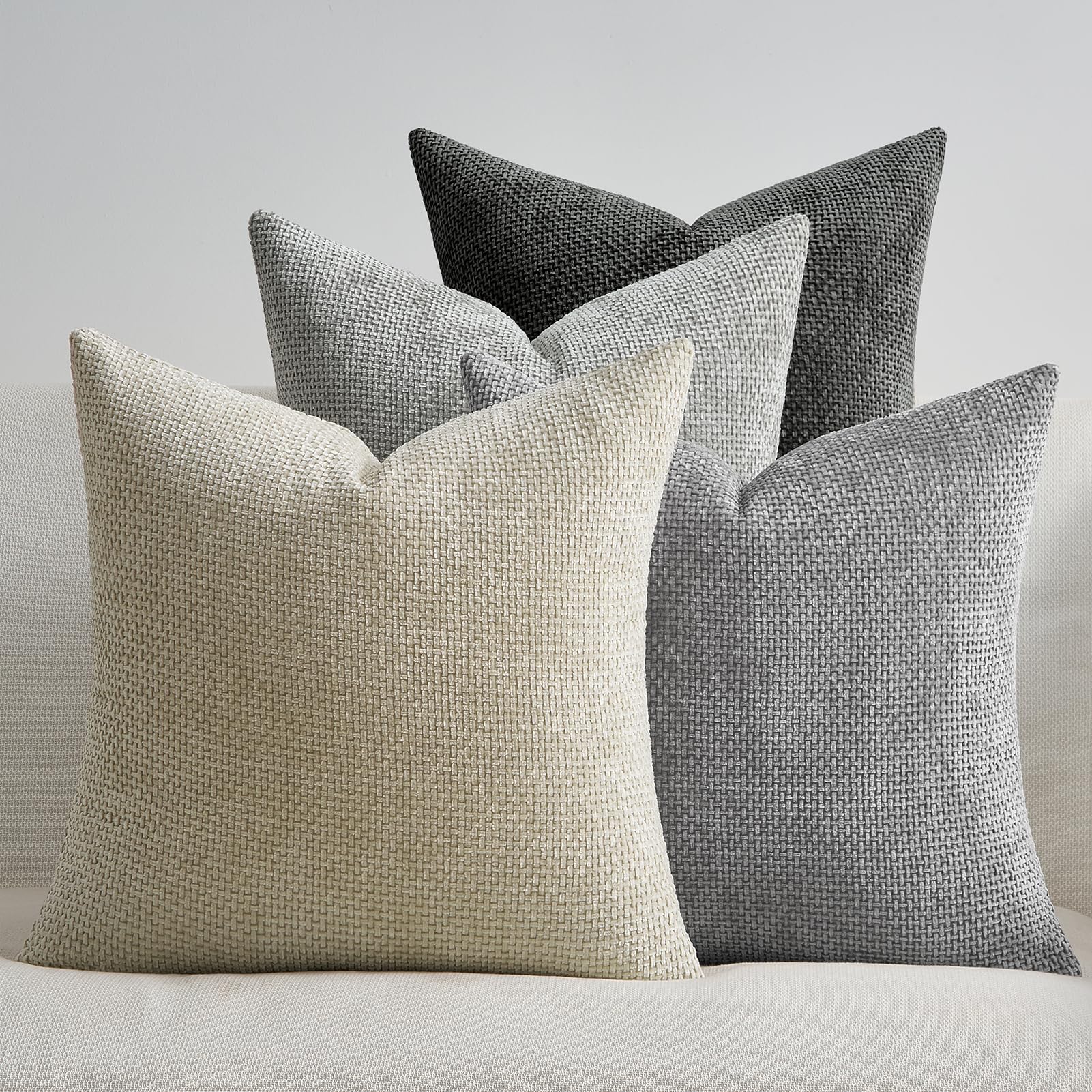 Topfinel Kissenbezug 4er Set Chenille Kissenbezüge für Wohnzimm Schlafzimmer Sofa