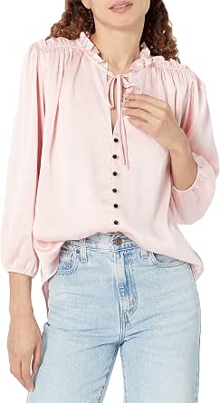 DKNY Women's Cut Out Neck Top With Chiffon Hem - Lazer Bubble Crepe, Small - View #8