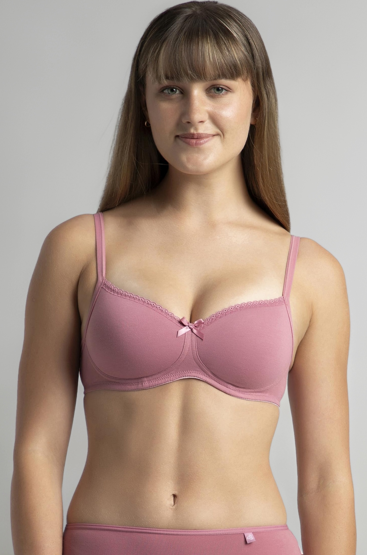 FE23 Women's Wirefree Padded Super Combed Cotton Elastane Stretch Medium Coverage Multiway Styling T-Shirt Bra with Detachable Straps