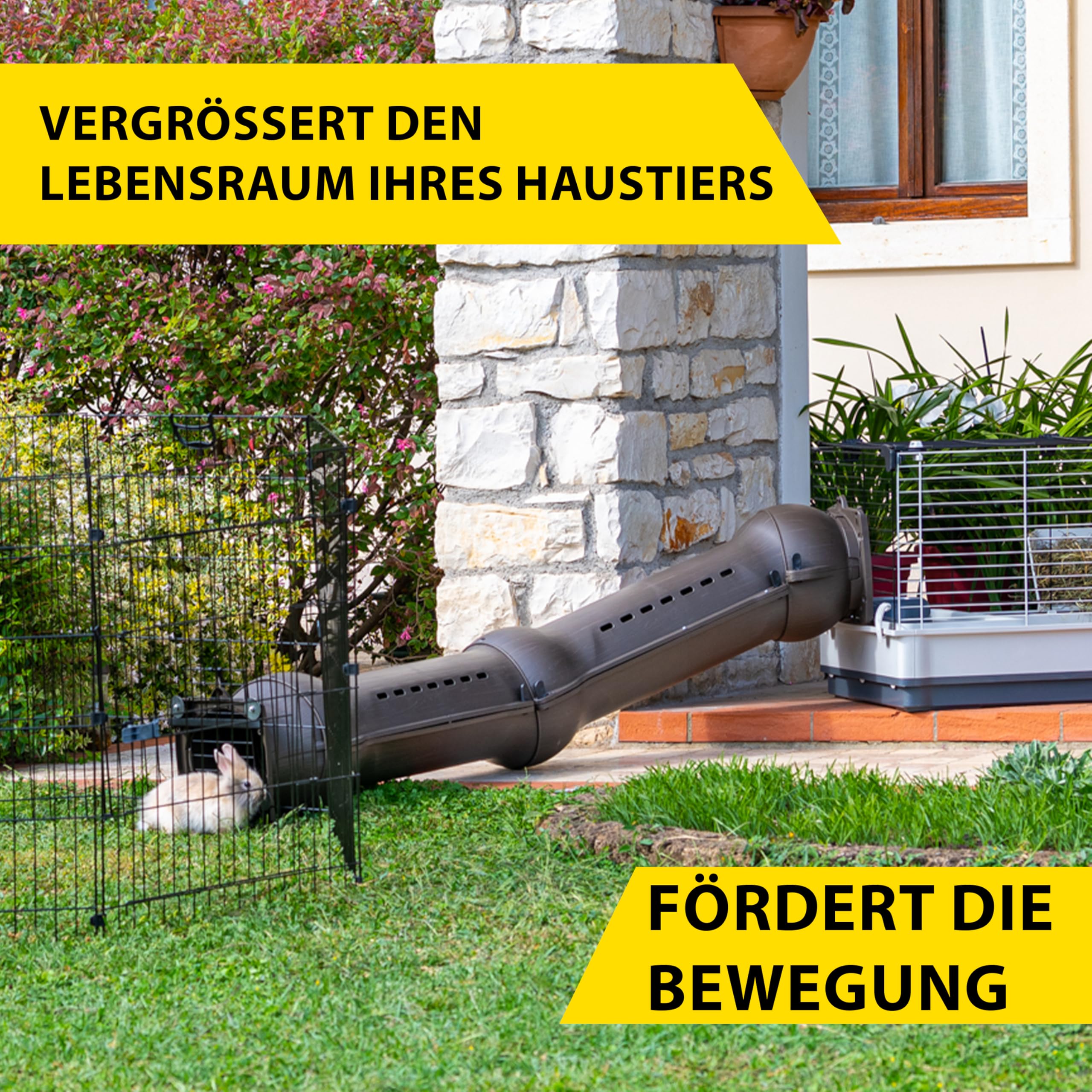 Ferplast Komplettes modulares Tunnel-Set für Kaninchen und Meerschweinchen METRÒ KIT, Verbindungssystem für Gehege und Käfige mit Metrò-Zubehör