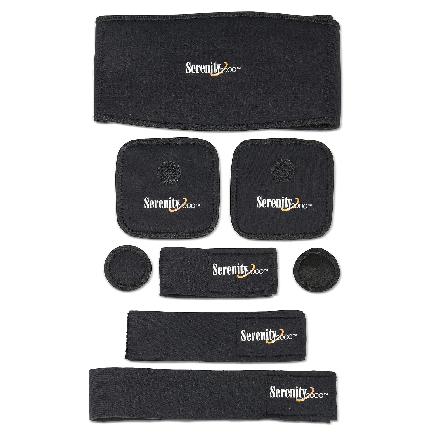Full Body Magnetic Vitality Set for Pain Relief, Reduce Inflammation, Improve Circulation – Eight-Piece Set (Large/XL - waist up to 45")