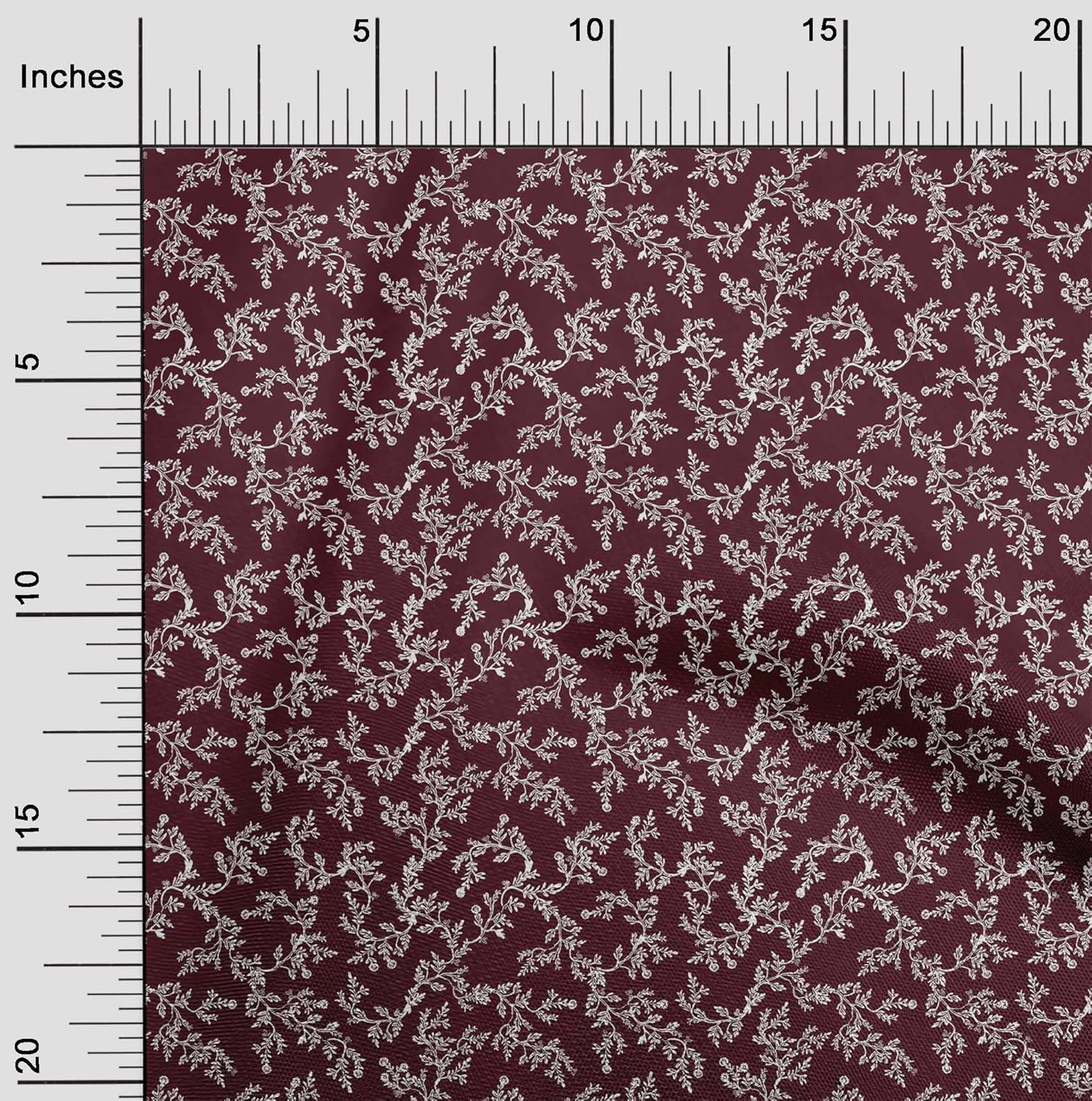 oneOone Polyester Spandex Maroon Fabric Floral DIY Clothing Quilting Fabric Print Fabric by Yard 56 Inch Wide-21
