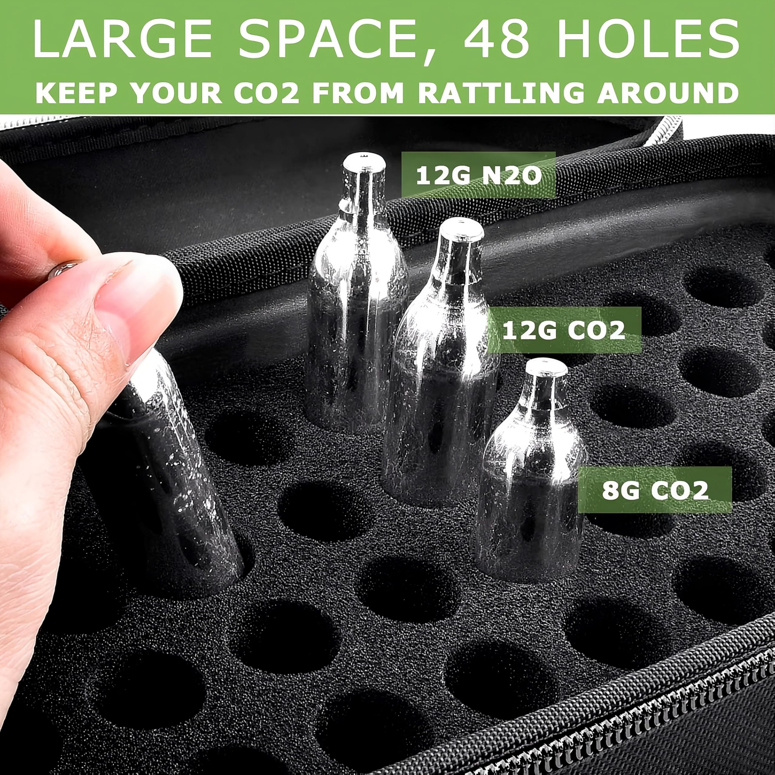 Estuche para Cartuchos CO2 40 Slots Caja Organizadora Compatible con Crosman Umarexs Leland Resistente a Golpes
