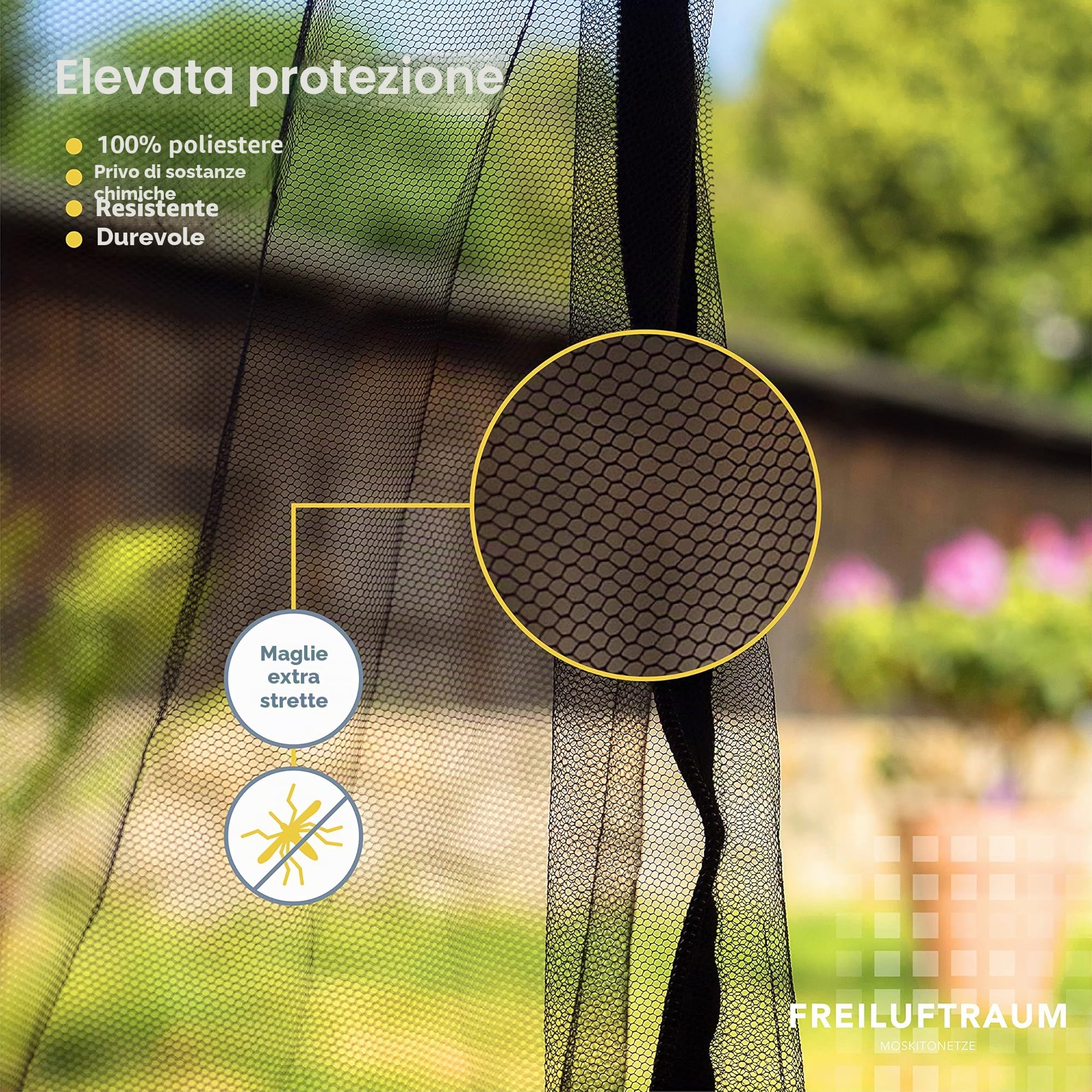 Zanzariera a forma di scatola per gazebo 400 x 300 nero
