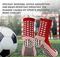 Vista 5 de Grip Socks with Leg Sleeves and Shin Guard Straps Anti Slip Non-Skid Durable & Comfy Soccer Socks for Training & Matches