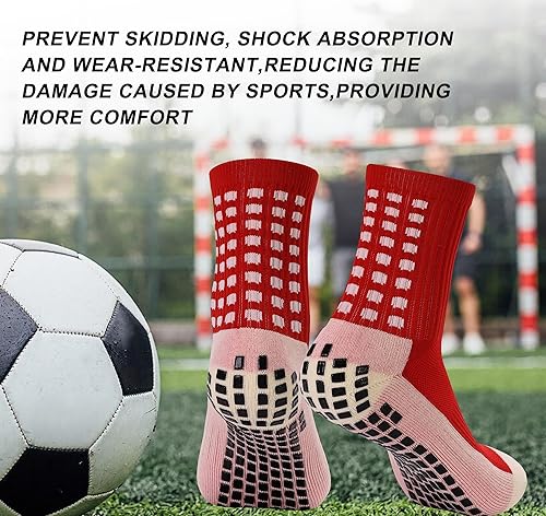 Miniatura 5 de Grip Socks with Leg Sleeves and Shin Guard Straps Anti Slip Non-Skid Durable & Comfy Soccer Socks for Training & Matches