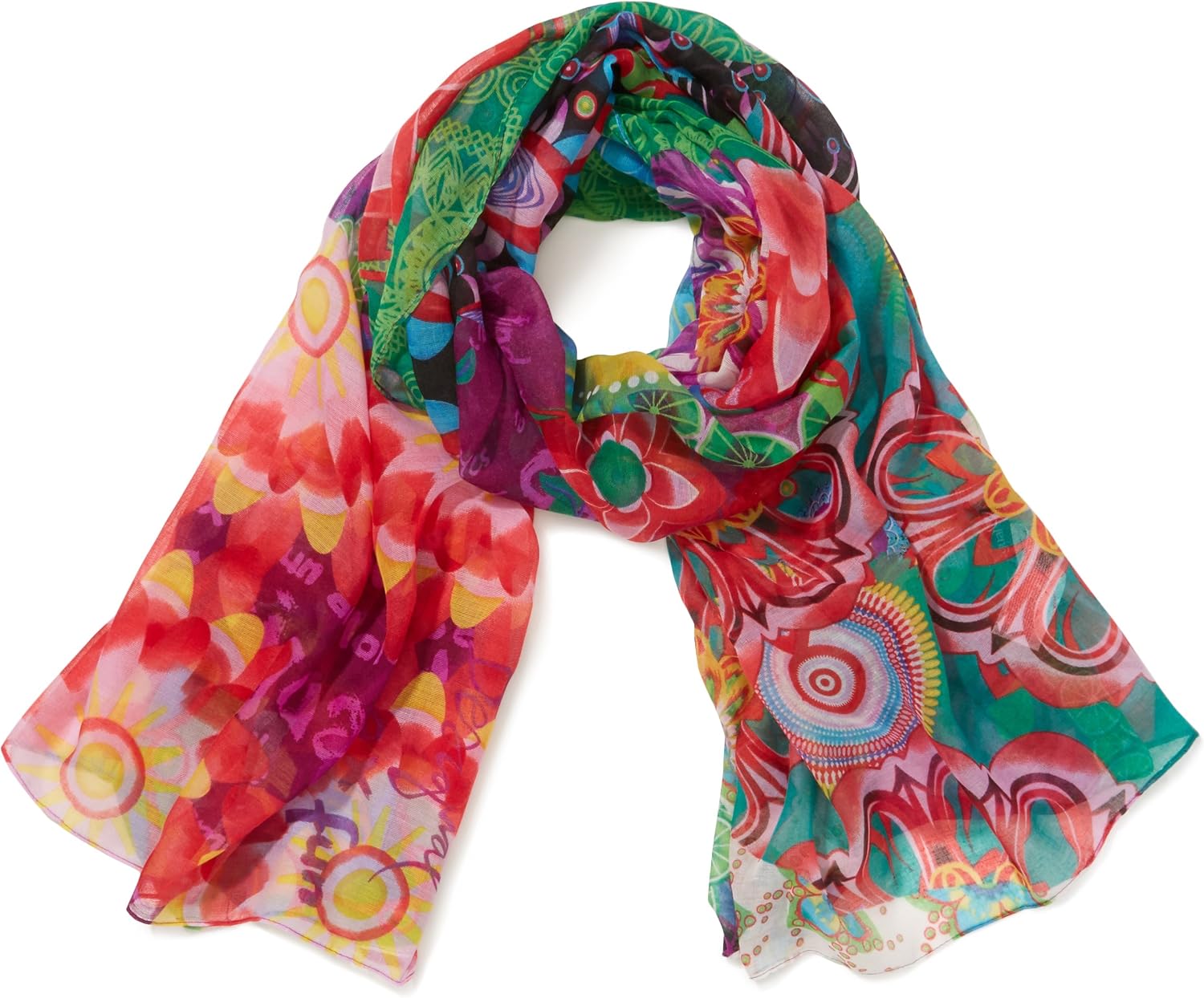 Scialle Pashmina Donna TZ Promise – Paisley Arcobaleno, 71x183 Cm, Frange Annodate, Viscosa/Acrileo