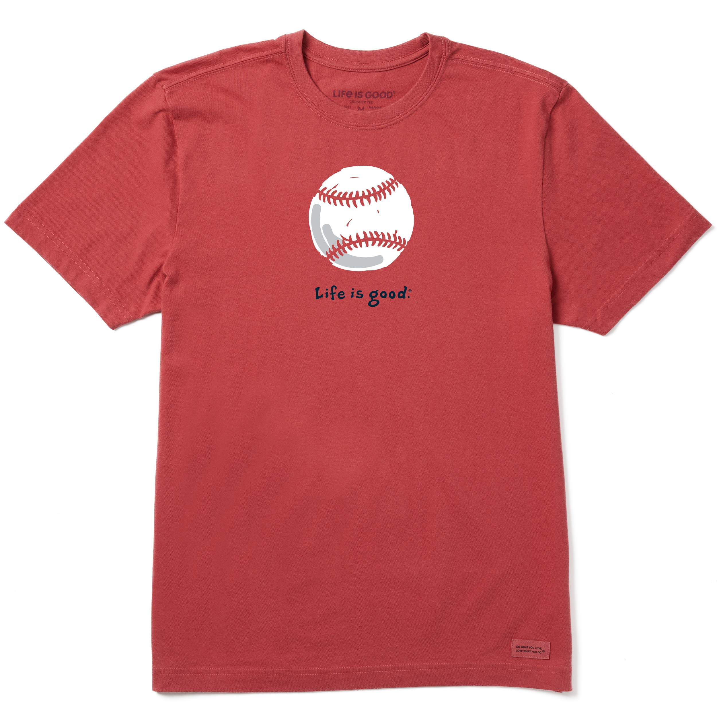 Life is GoodMens Crusher Tee Baseball, Faded Red
