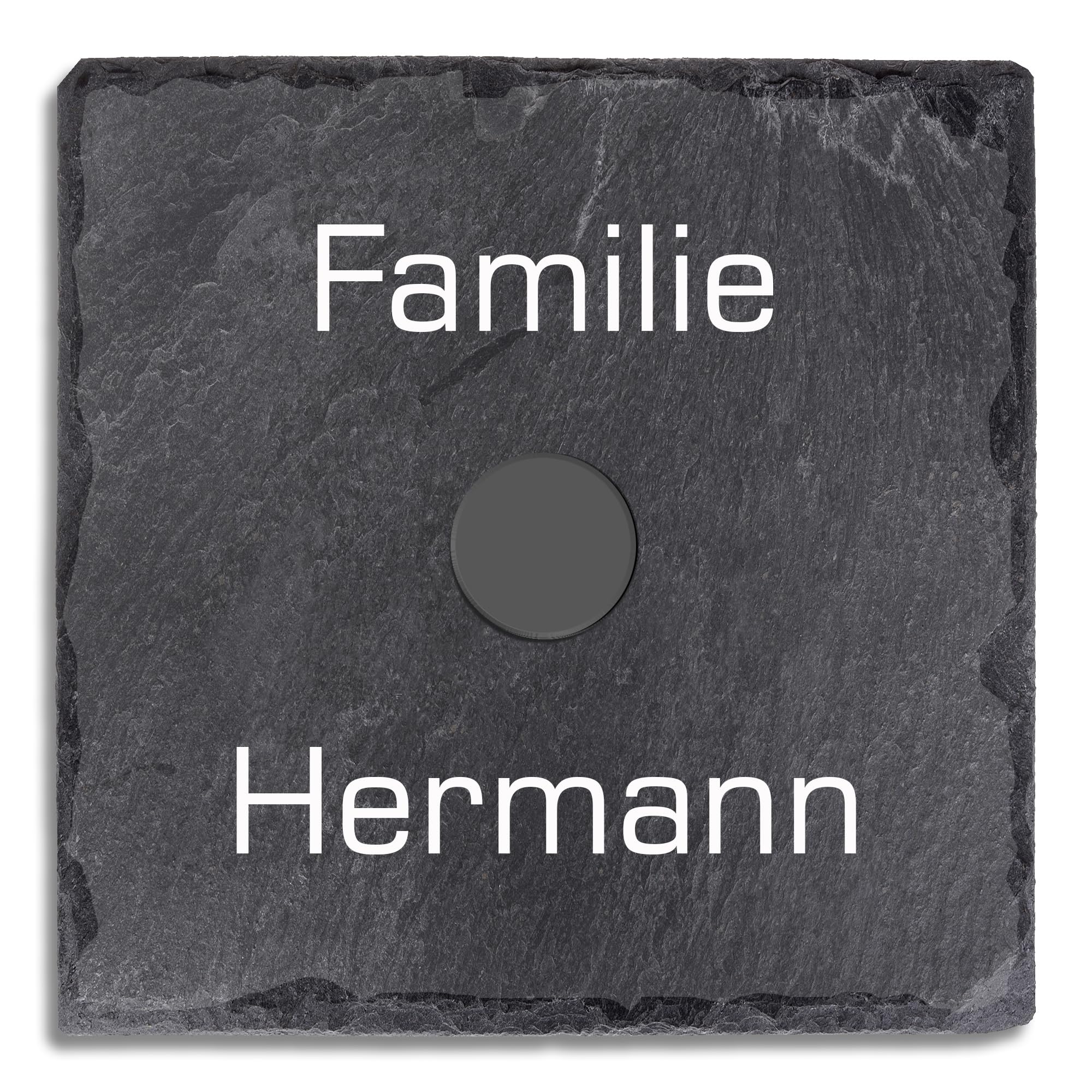 Funkklingel Schiefer kabellose Funkklingel Aufputz Flach 100 x 100 mm Funktürklingel mit Beschriftung