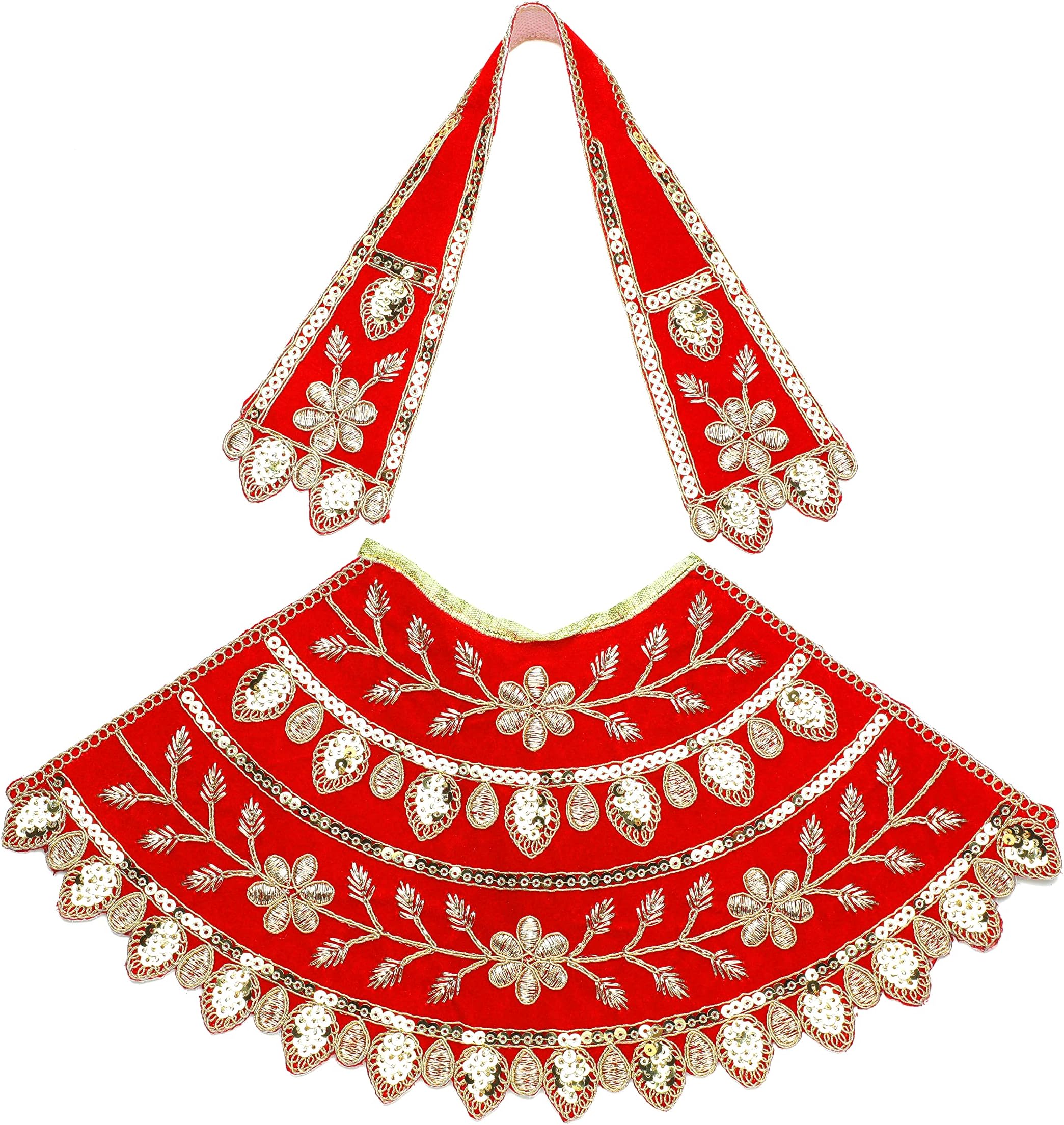 Aditri Creation Decorative Single Red Laxmi Durga Devi MATA Dress poshak vastra Cloth lehanga Chunari Puja Item for Idol Statues (Size :- 7")