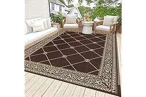 HiiARug - Outdoor Patio Waterproof Plastic Straw Rugs 6x9 Ft