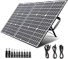 100W Foldable Solar Panel, Portable Monocrystalline Solar Charger, PD 60W USB-C Fast Charging, 10-in-1 DC Connectors for Power Station Laptop Phone Camping