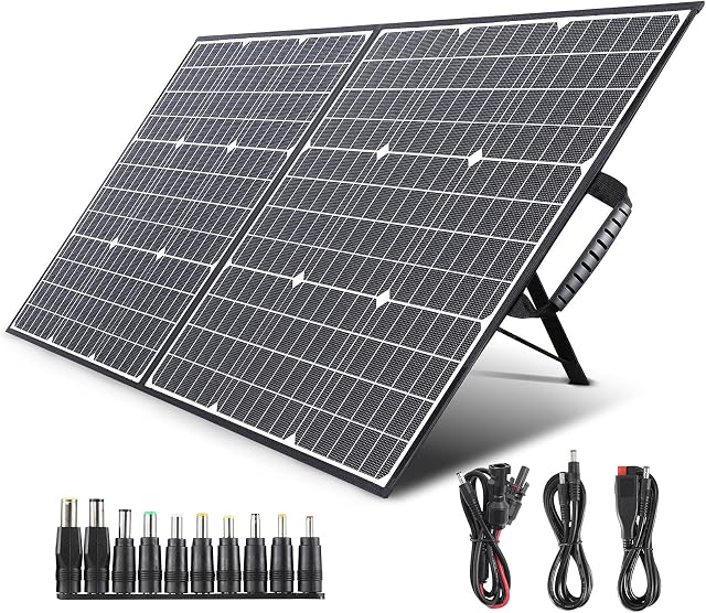 SWAREY 100W Foldable Solar Panel, 23% Efficiency ETFE Monocrystalline Solar Panels for Power Station, MPPT Solar Charger with USB/QC 3.0/TPYE-C PD 60W/DC/MC4 Outputs & Adjustable Integrated Kickstand