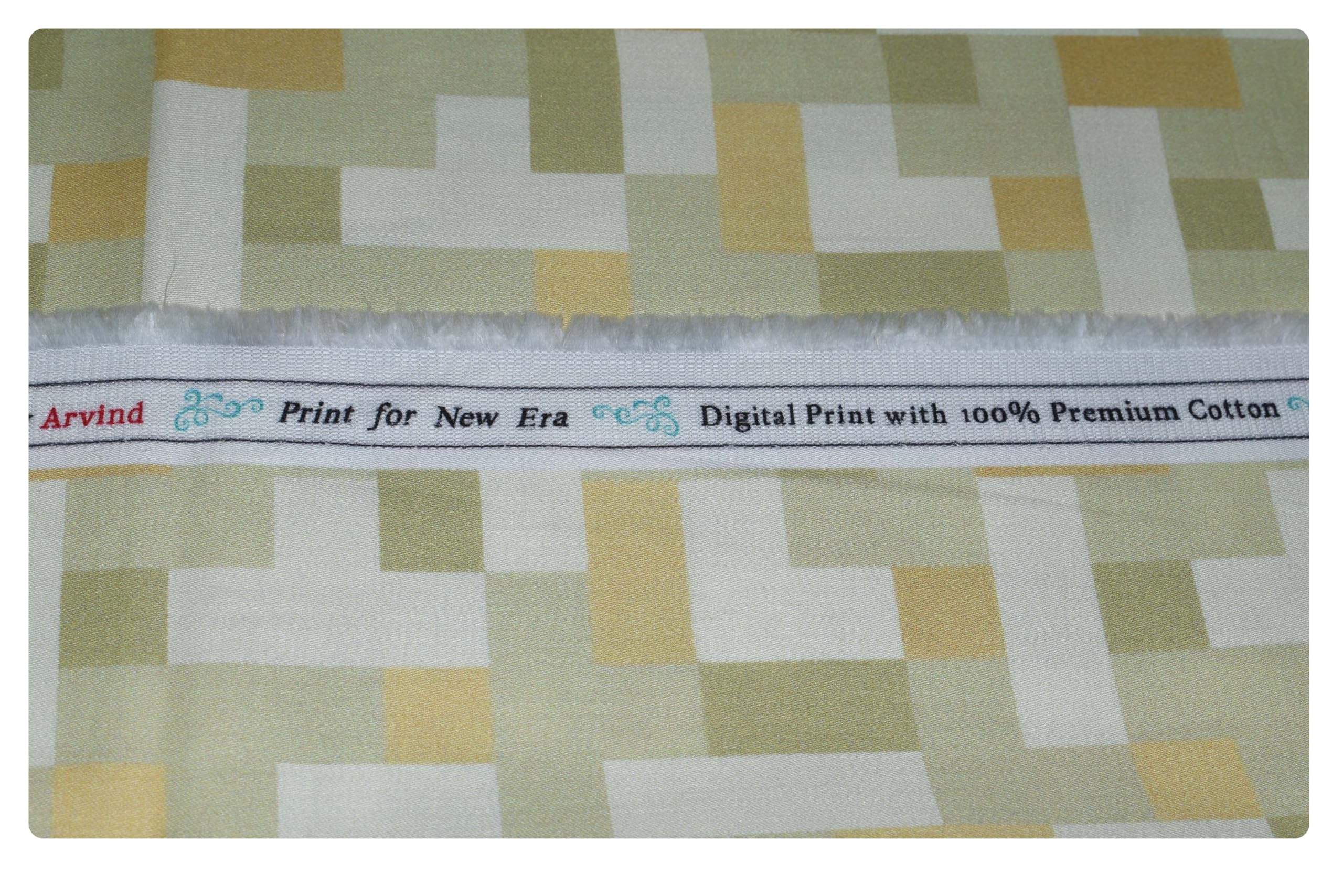 arvind Men's Pure Cotton Digital Printed Unstitched Shirt Fabric (DG28H4, Free Size) (Light Green) HG07-picture-23