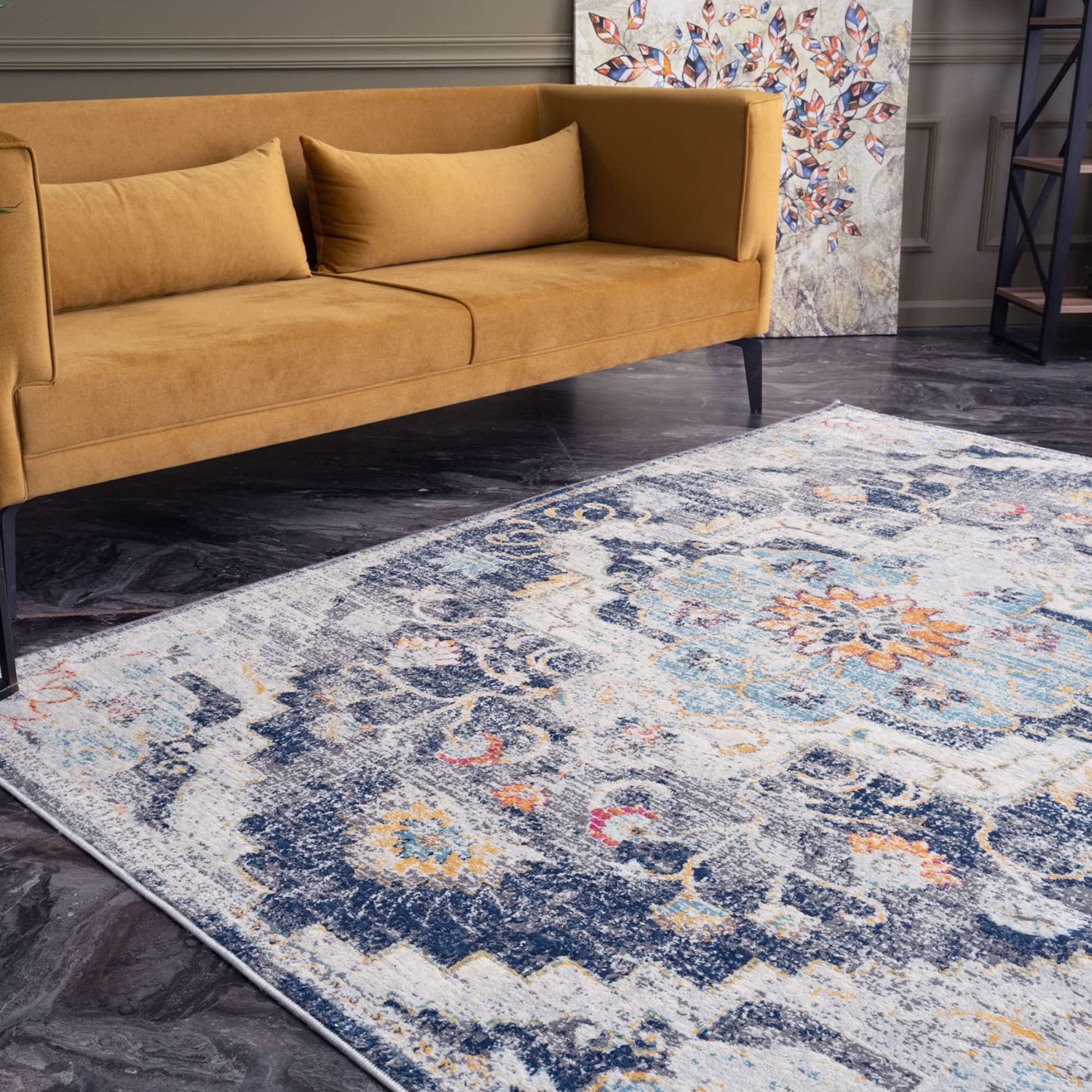 THE RUGS Multicoloured Nomad Oriental Rug for Living Room Bedroom – Medium 120x170 cm