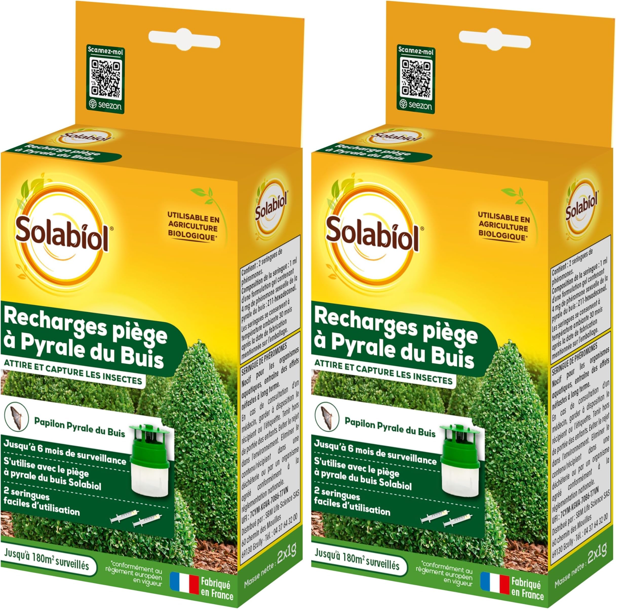 Recharge Pyrale du Buis SOLABIOL SORECBUISN pour Stopper les Chenilles