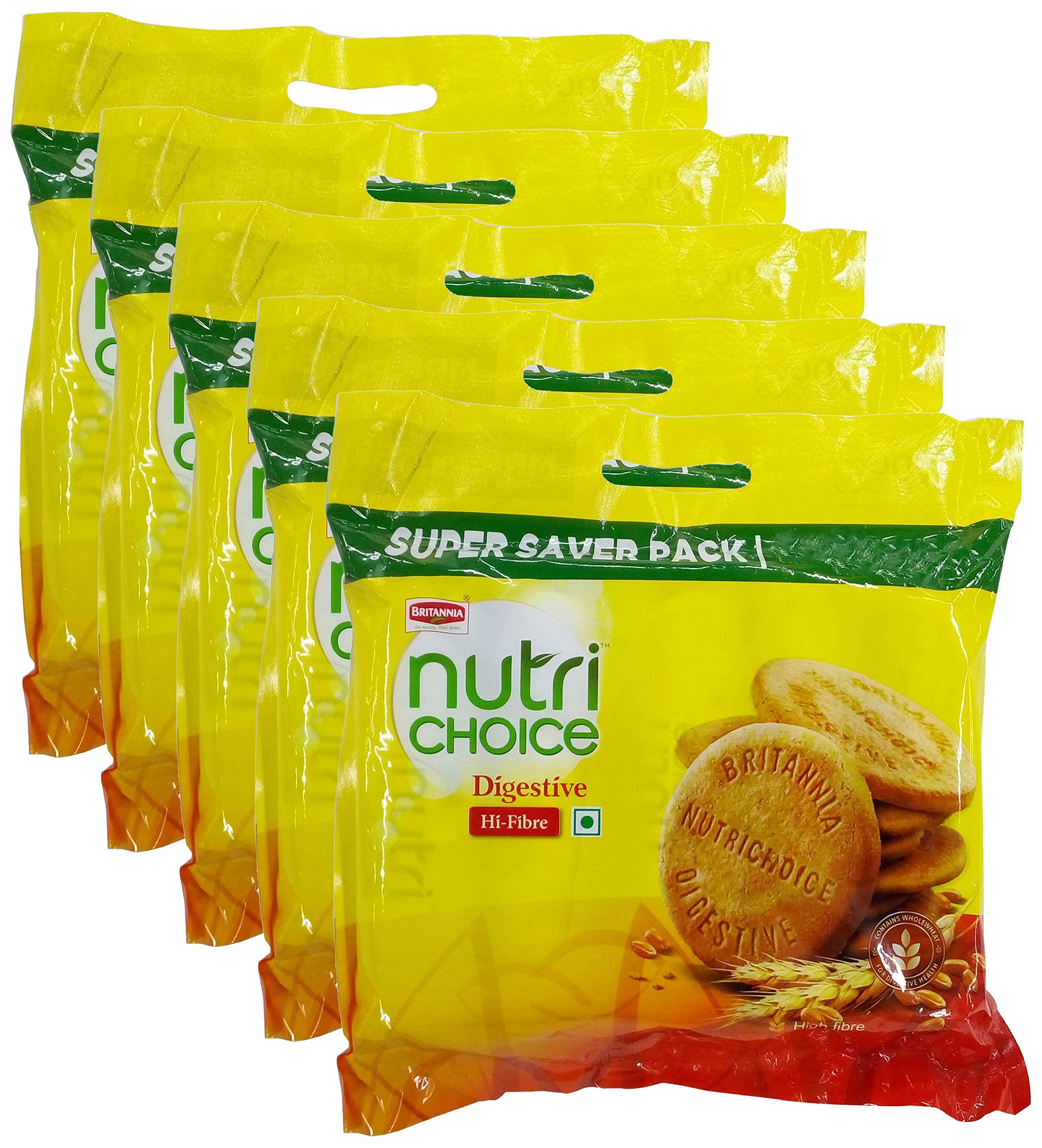Britannia Nutri Choice Digestive Biscuits, 1 Kg (Pack of 5) Promo Pack