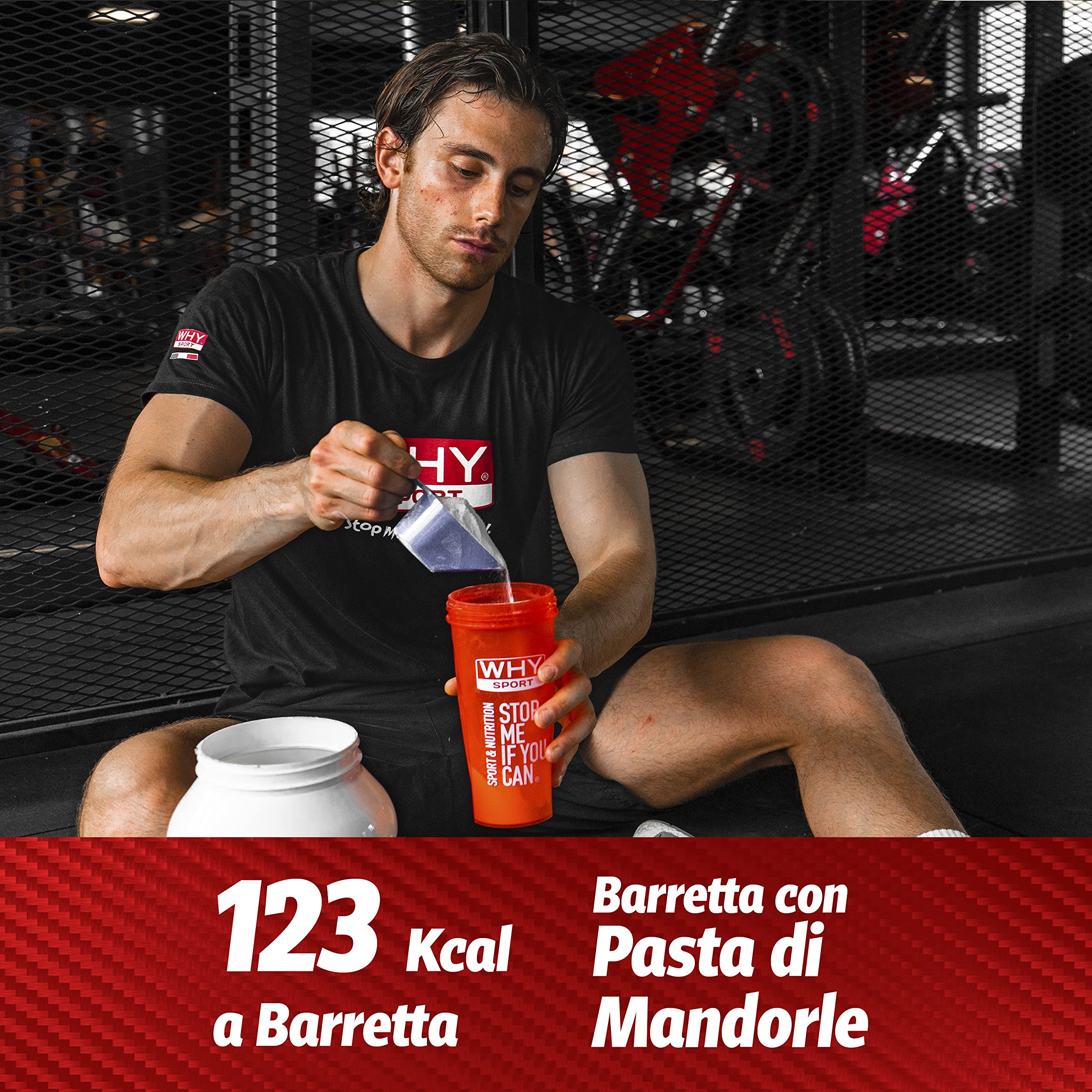 WHY SPORT ENERGY FUEL - Barrette Energetiche con Pasta di Mandorle – Energy Bar Gusto Pistacchio - Box da 28 Barrette - 30 gr