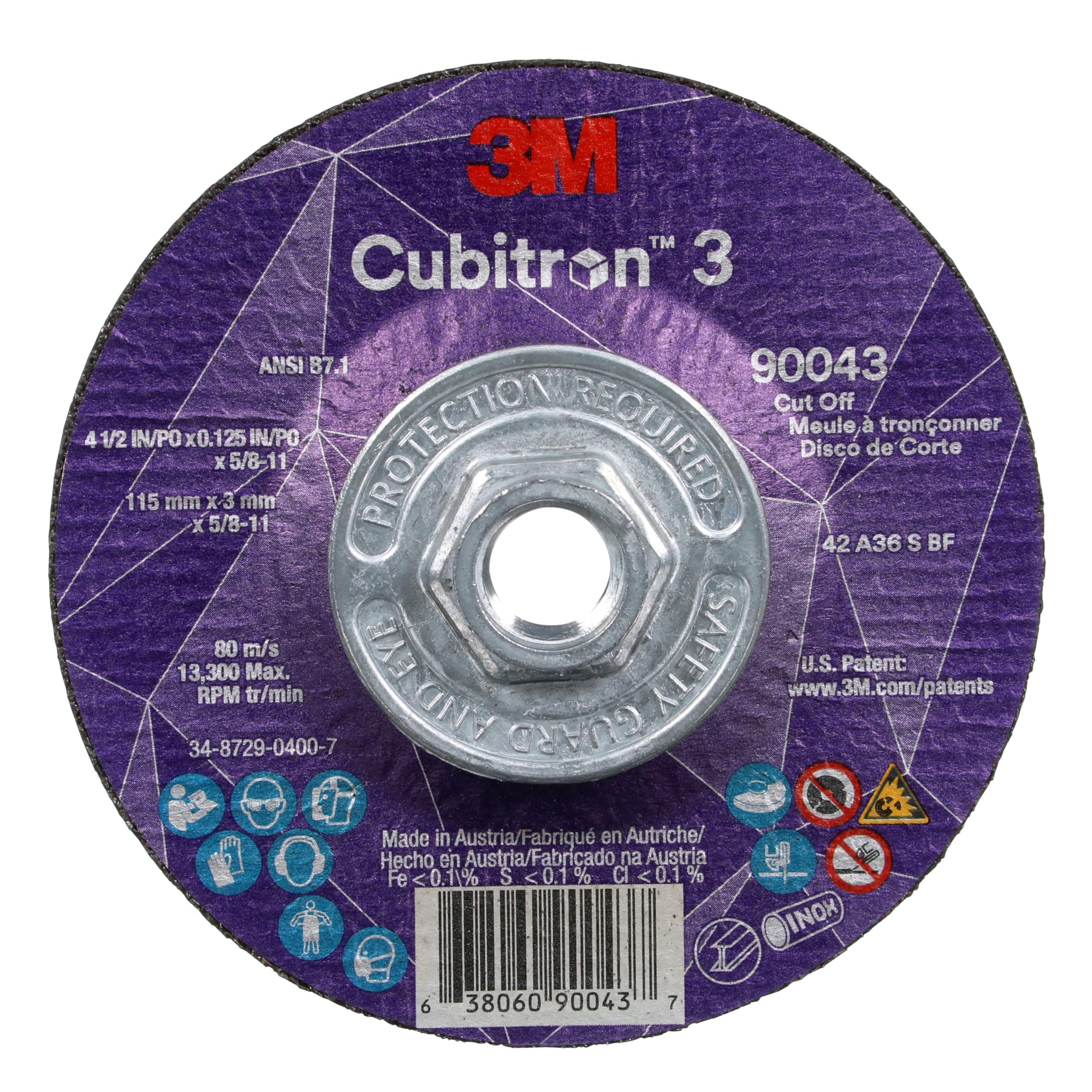 Disque de tronçonnage 3M Cubitron 3 pour tubes acier inoxydable et travaux de carrosserie