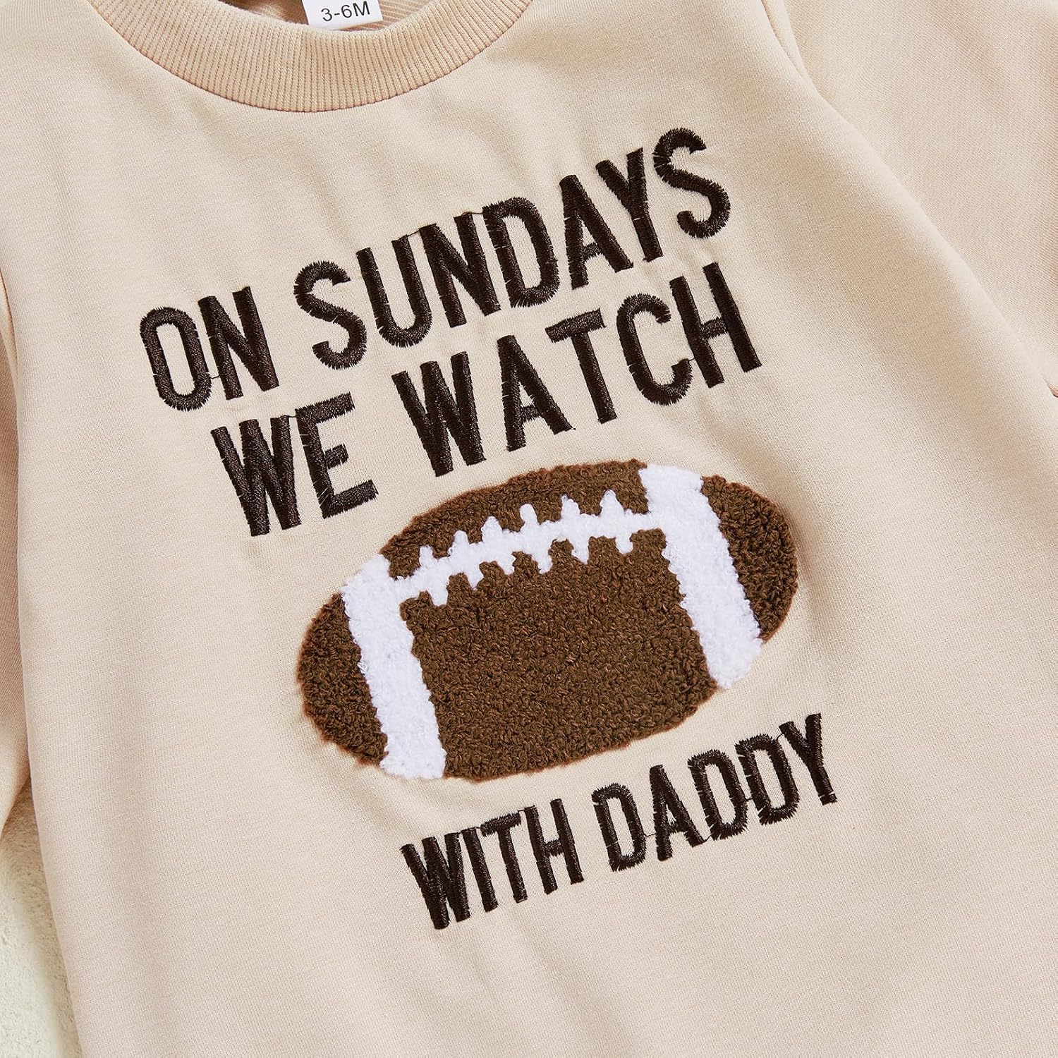 Baby Boy Football Outfit Newborn Rugby Letter Embroidery Romper Long Sleeve Bubble Onesie Overalls Fall Winter Clothes - Image 4