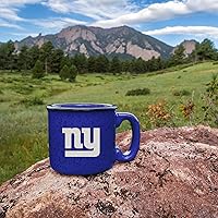 Vista 2 de Rico Industries NFL New York Giants - Taza de café personalizada de 12 onzas con logotipo grabado con láser profundo, taza de cerámica para acampar