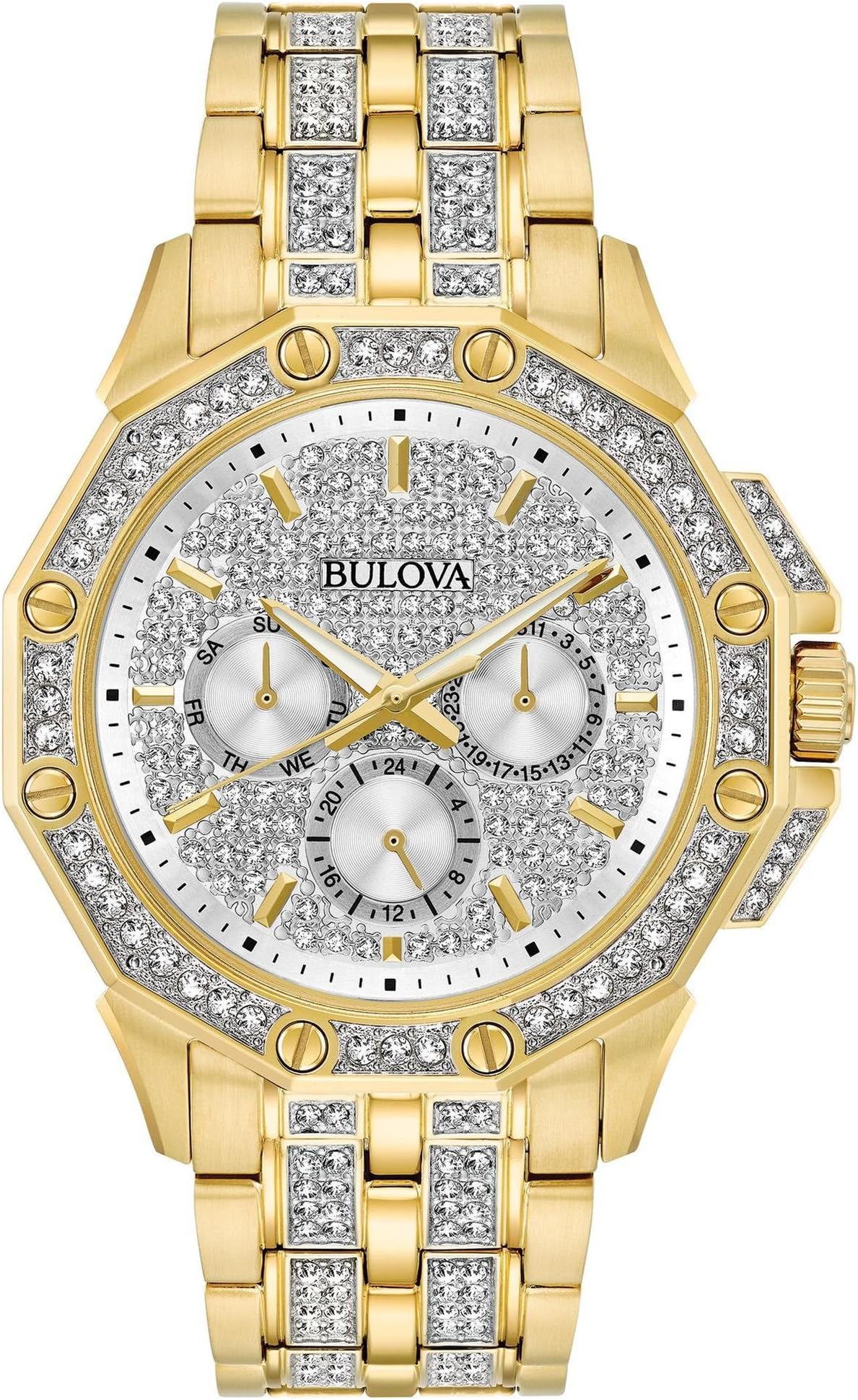 Men's Crystal Octava Chronograph Quartz Watch, Pave Crystal Dial