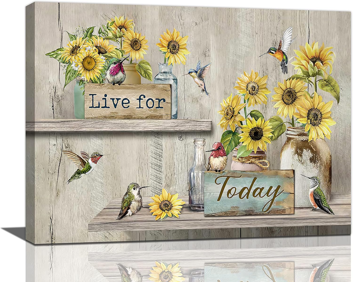 Amazon.com: Sunflower Bathroom Decor Wall Art Farmhouse Sunflower Live ...