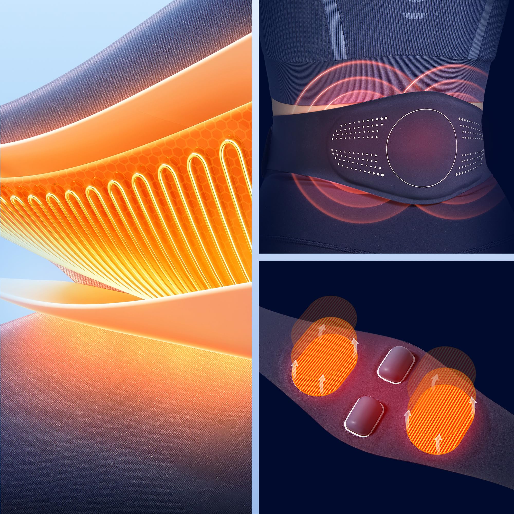 Massagegürtel Hüftgürtel Wärmegürtel Vibrationsbehandlung Vibrationsgürtel Vibrationsmassage Heizgürtel Lendengürtel Wärmegürtel zur Schmerzbehandlung Kabellos mit Akku