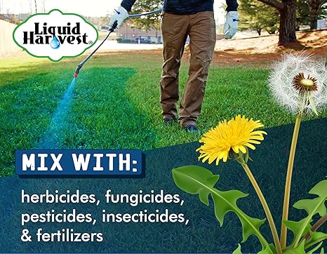 Liquid Harvest Lazer Blue Concentrated Spray Pattern Indicator 8 Ounces Perfect Weed Dye, Herbicide Fertilizer Marking Turf Mark and Marker