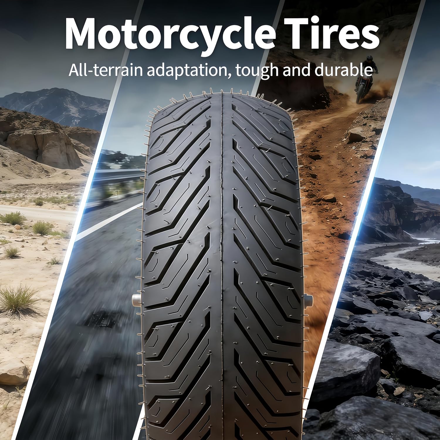 120/70-12 Scooter Tire, 120/70-12 Tubeless Tire for E-Bike, E-Moto, Scooter, Moped, E-Tricycle with 12" Rims - Front/Rear Tire Anti-Skid/Wear-Resistant/Explosion-Proof, 8PR 58J, 2 Pack