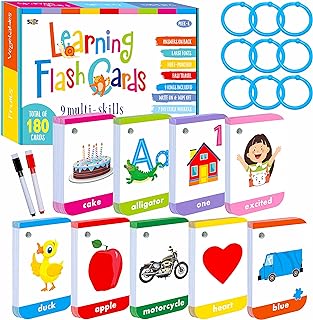 180 Toddler Learning Flashcards, Educational Tool for Preschoolers