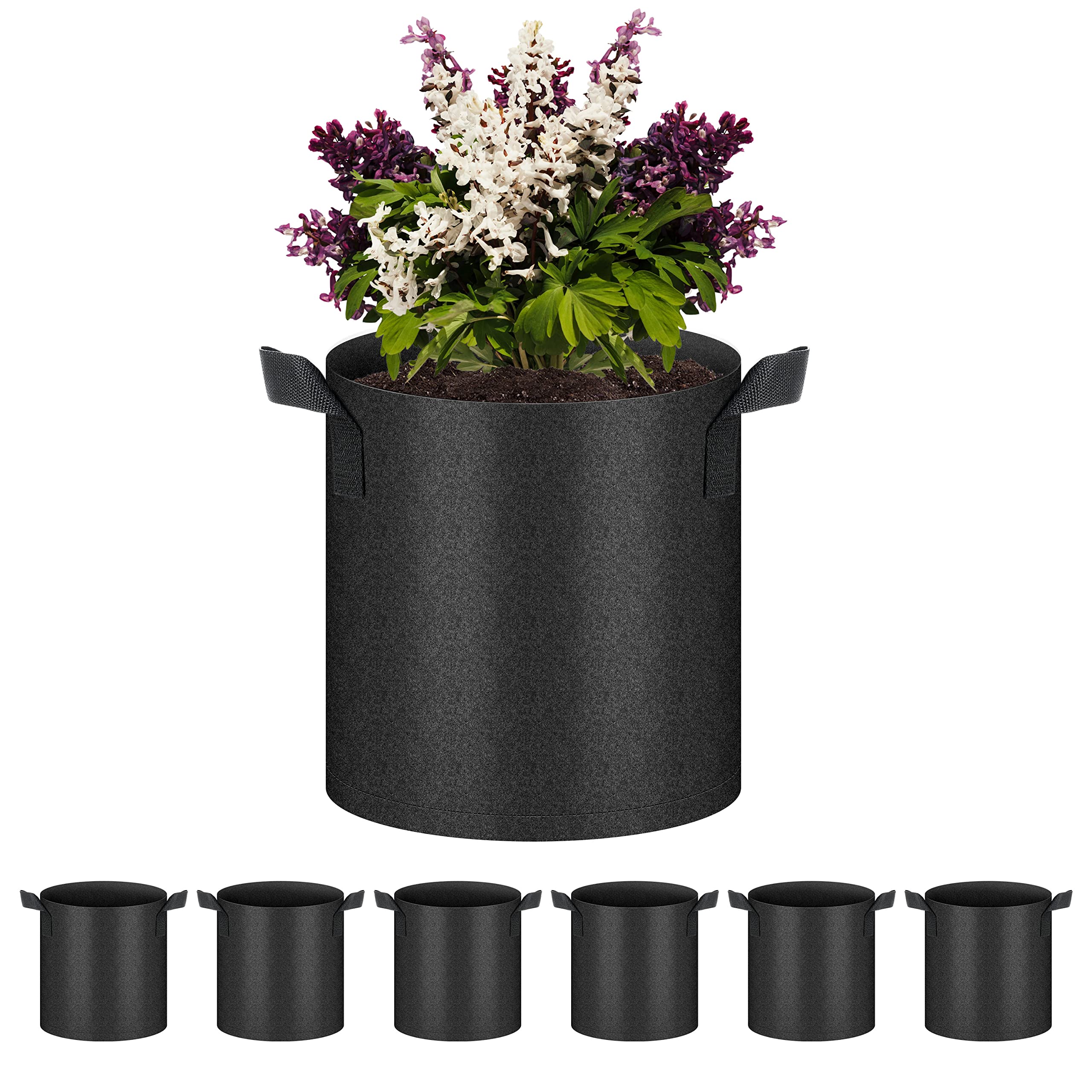 HealSmart 6-Pack 2 Gallon Nonwoven Grow Bags