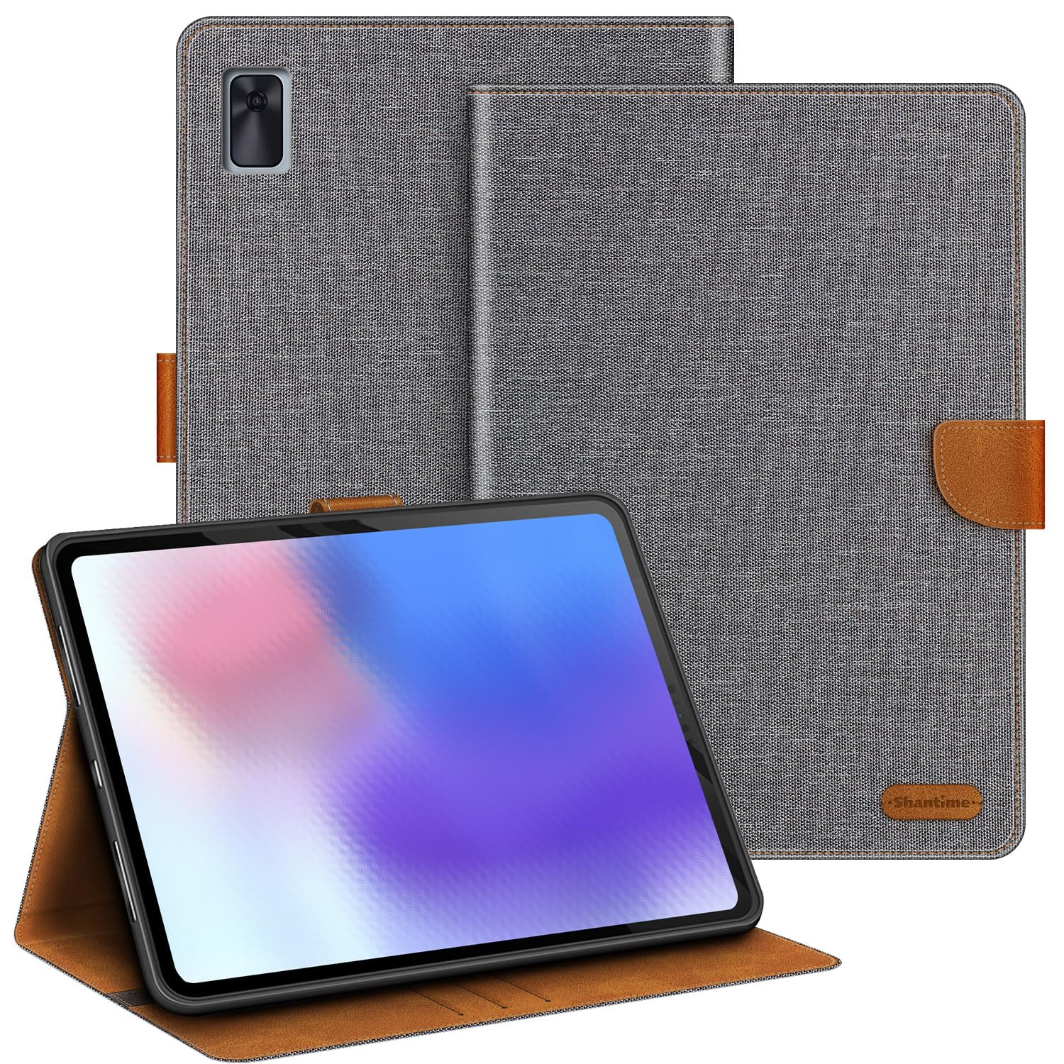 Leather Case Compatible With IFlytek S30 AI Learning Machine Protective Cover with Inner TPU Silicone Shell, Built-in Stand and Rugged Drop-Proof(Gray)