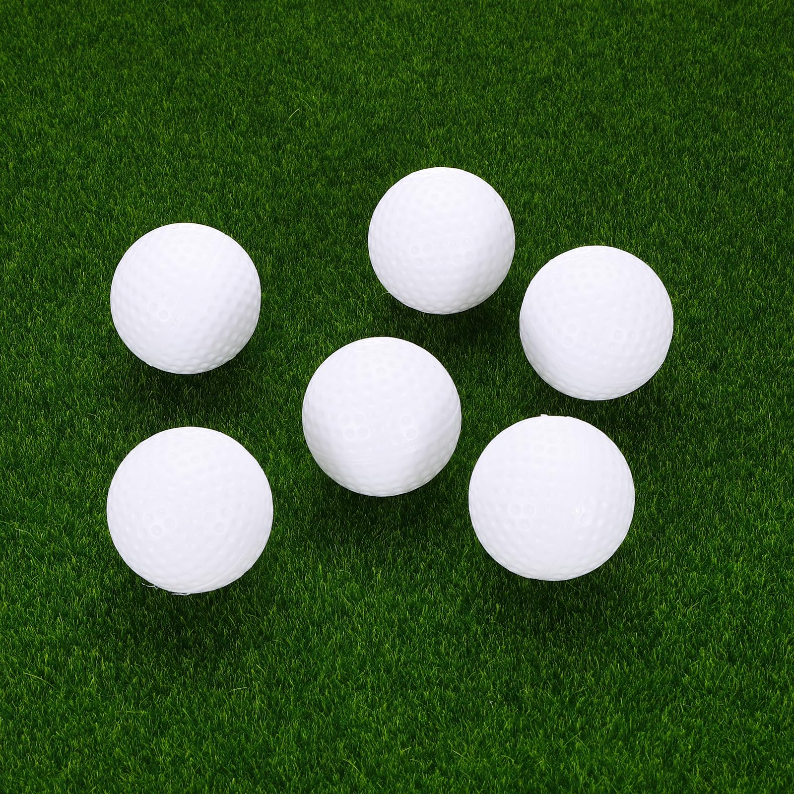 YELARXI Practice Golf Balls, Colored Golf Balls Realistic Feel and Long Lasting Limited Flight -Fitting For (Indoor/Outdoor/Backyard Practice) 41 mm & 6Pack & PE & White