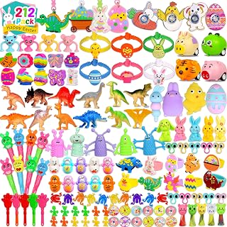 212 Pack Easter Egg Fillers for Kids, Easter Basket Stuffers Easter Egg Stuffers for Kids Boys Girls, Small Easter Toys for Hunt Party Supplies